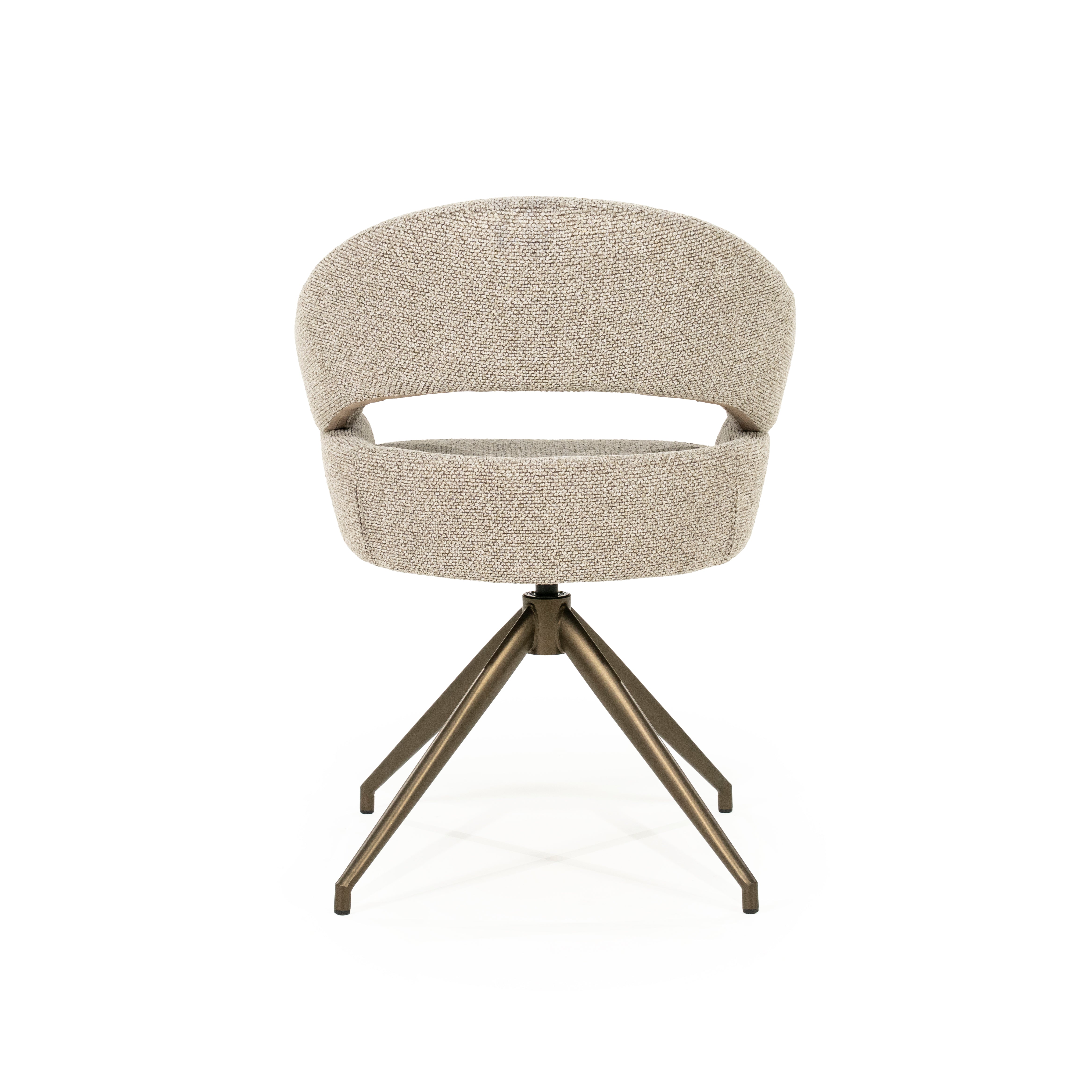 Otáčecí křeslo HAILEY taupe s tmavě hnědou základnou