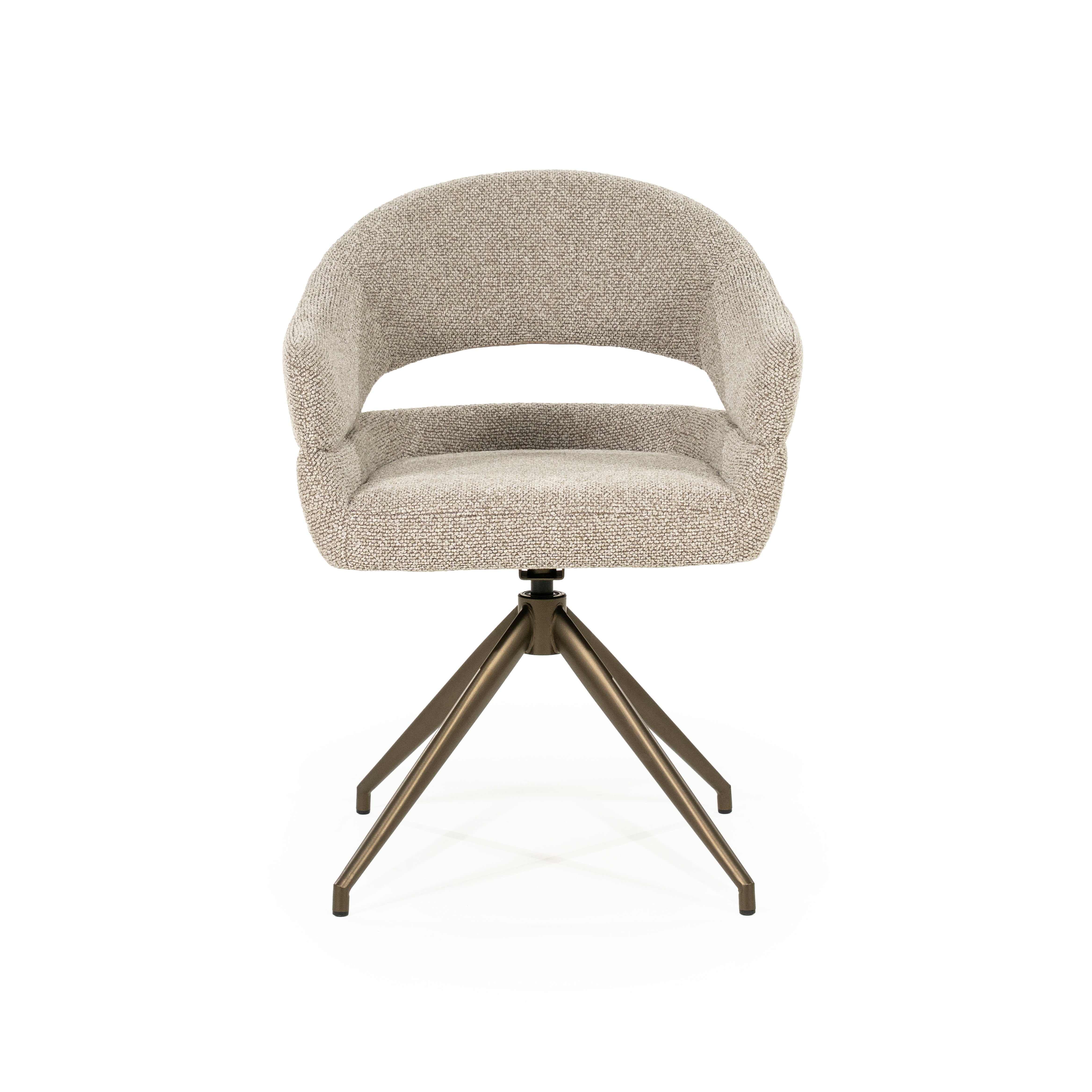 Otáčecí křeslo HAILEY taupe s tmavě hnědou základnou