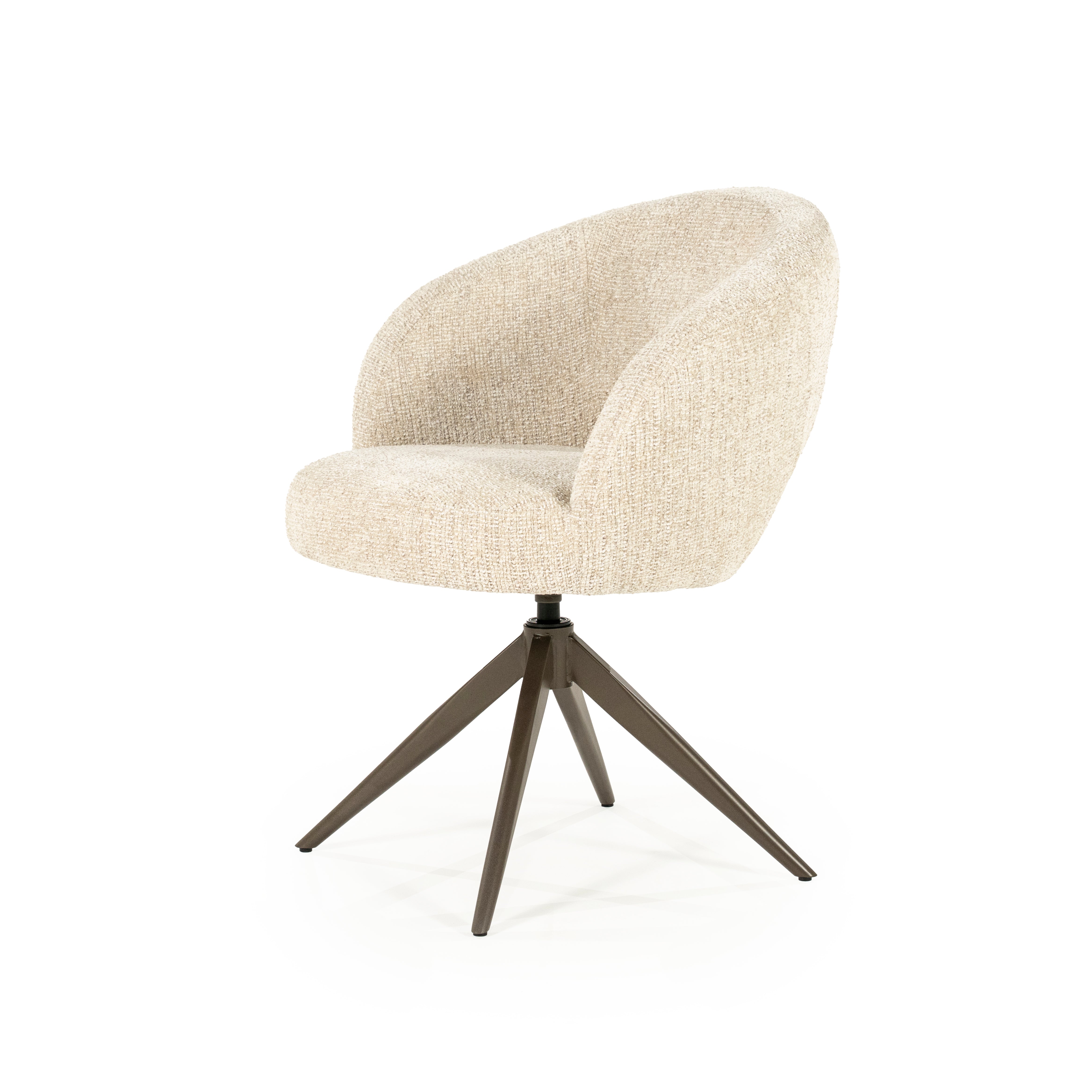 ALISSA swivel chair beige with dark brown base