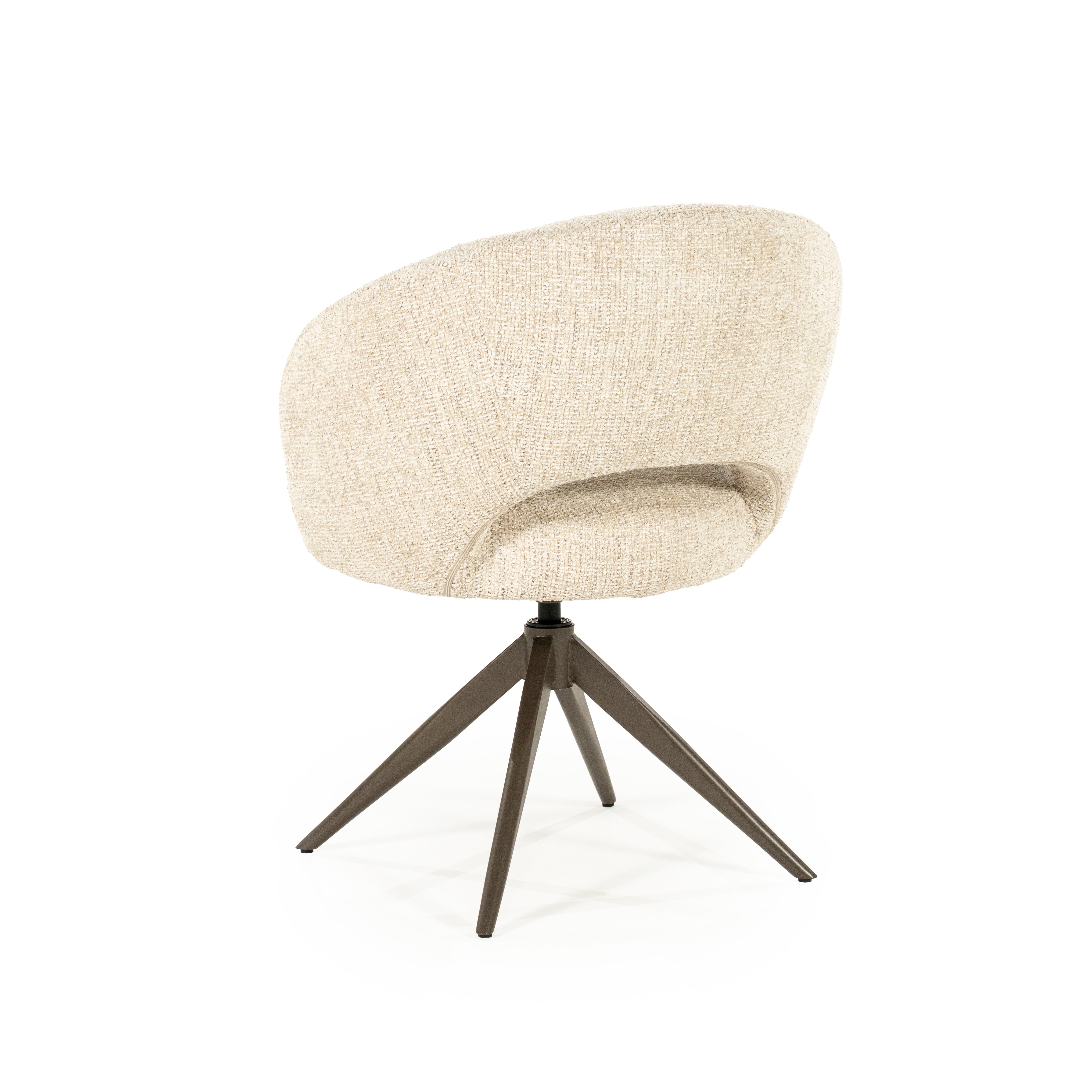 ALISSA swivel chair beige with dark brown base