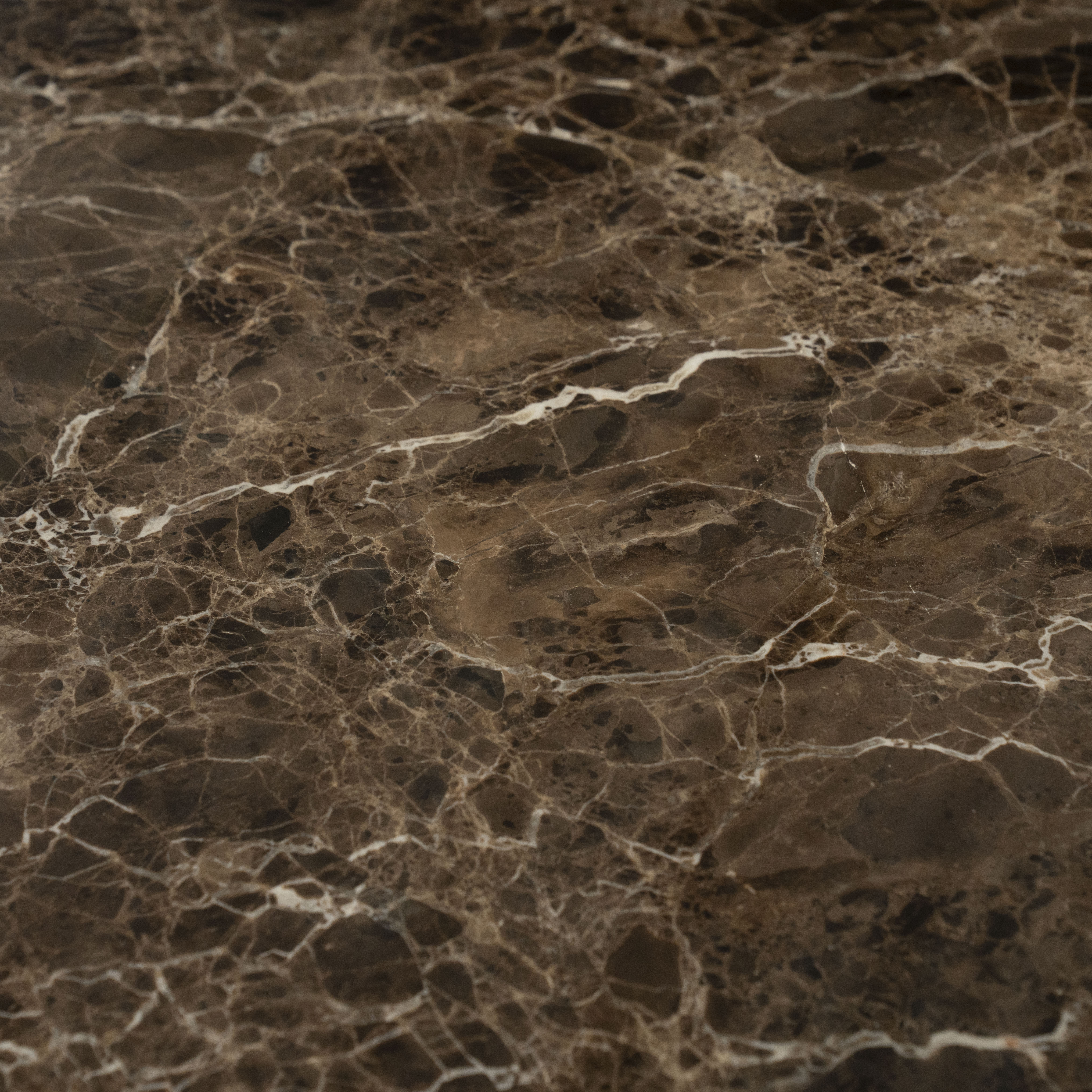 Round Table LUIGI Brown Marble with Metal Base