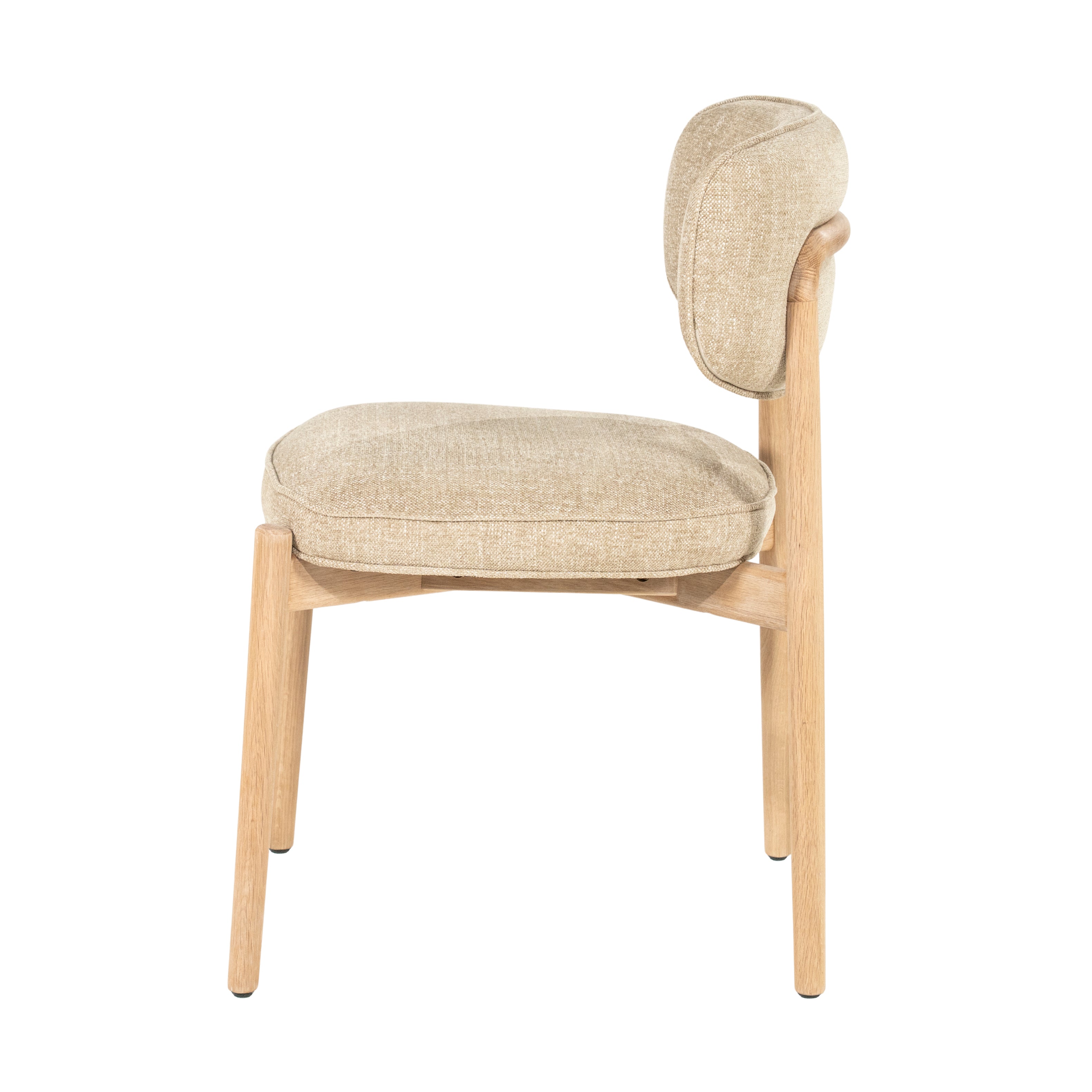 RUNE Chair in Beige with a Light Oak Base