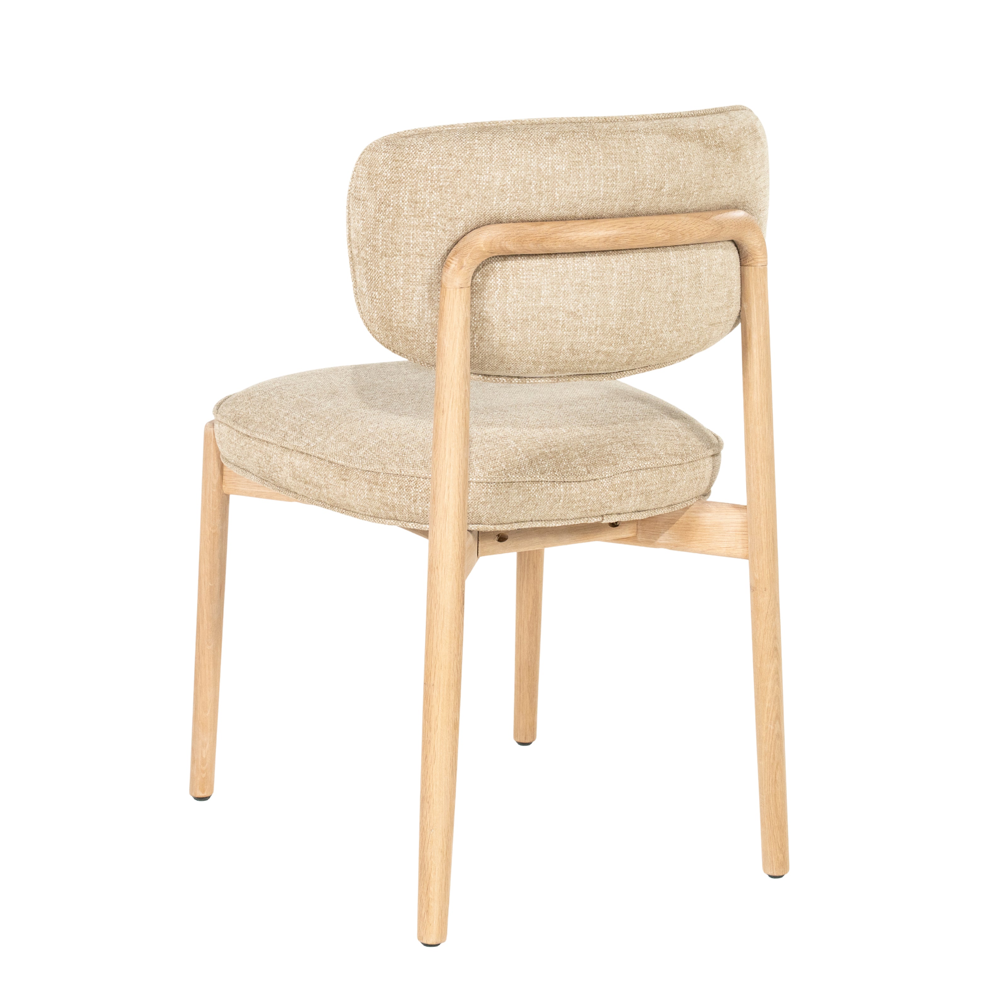 RUNE Chair in Beige with a Light Oak Base