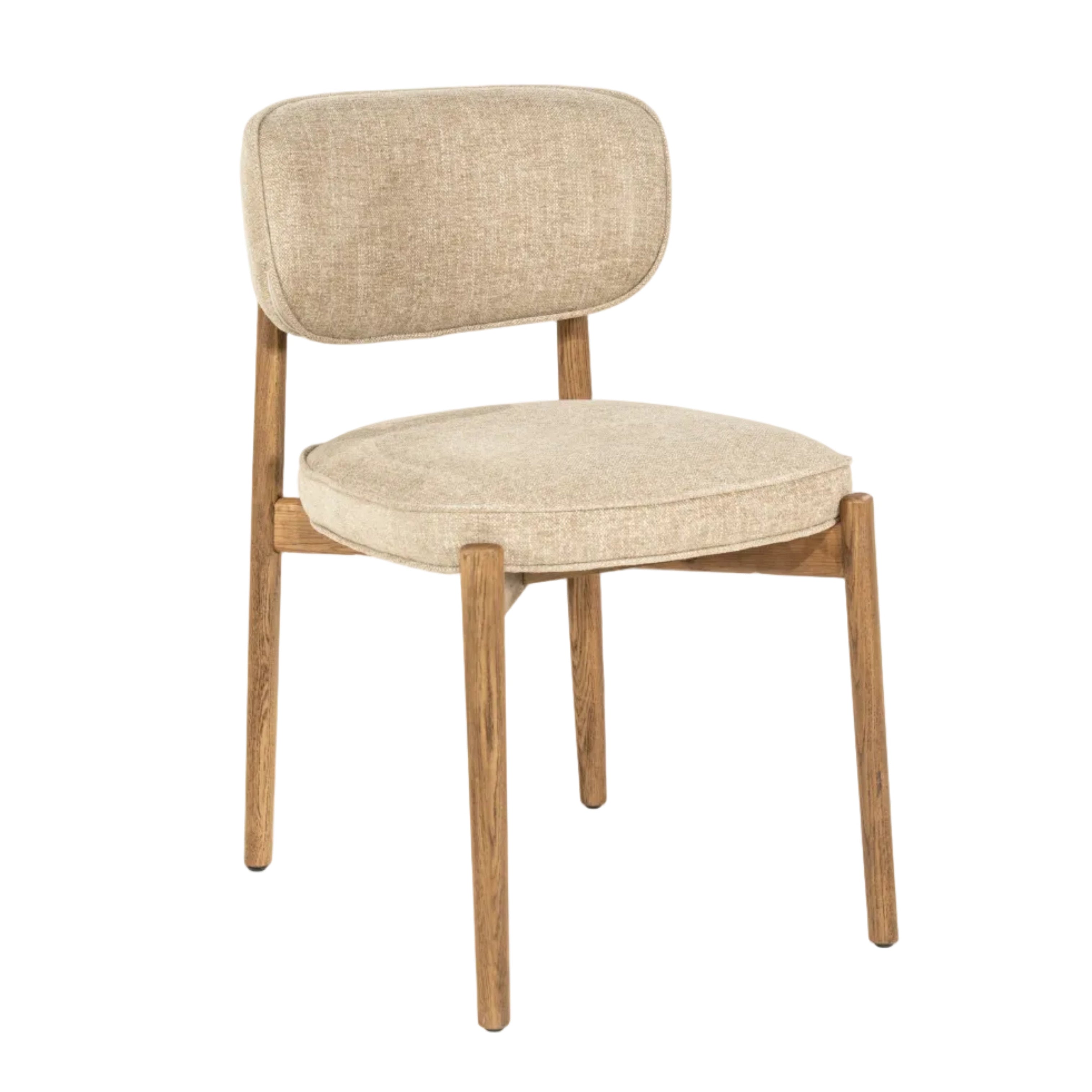 RUNE Chair in Beige with Oak Base