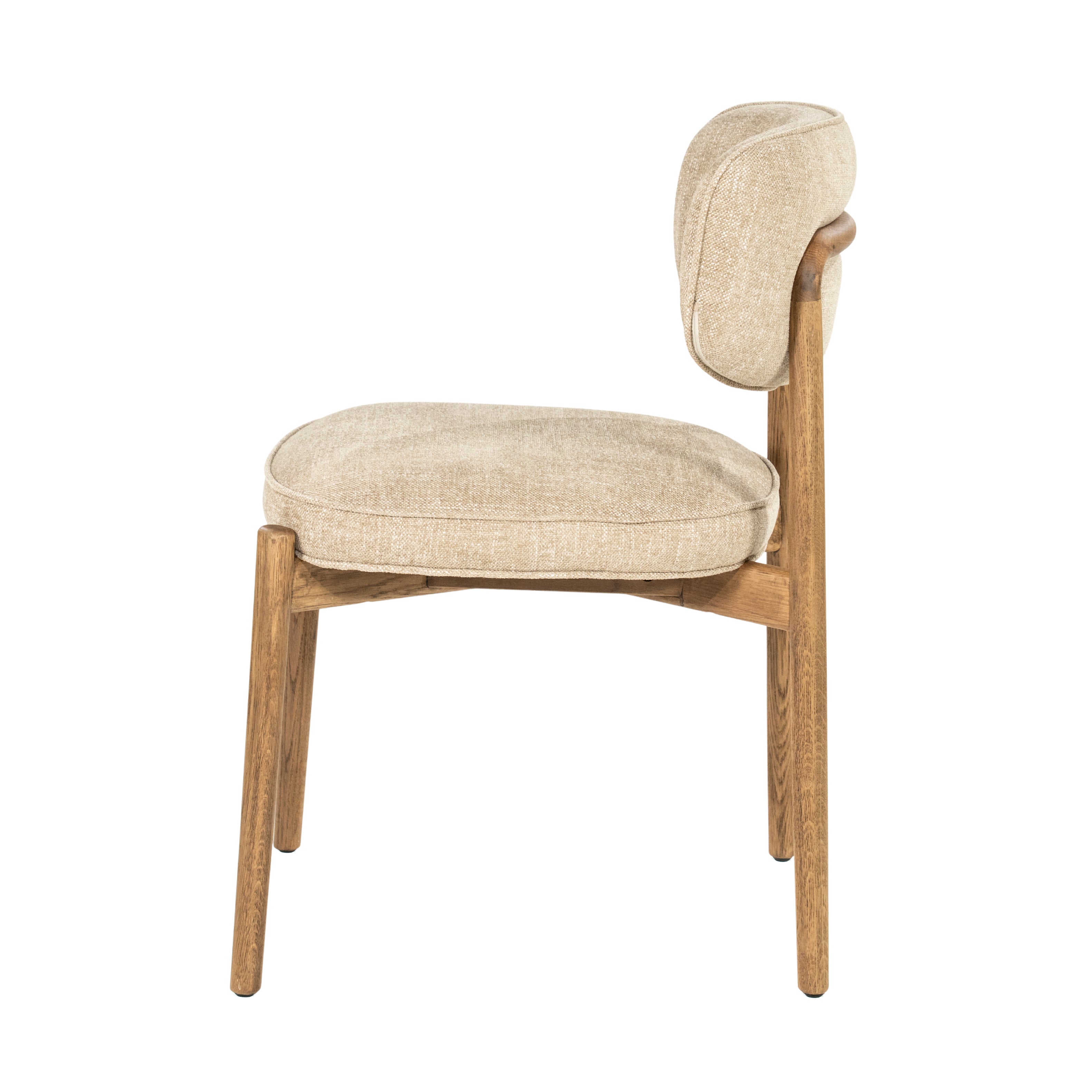 RUNE Chair in Beige with Oak Base
