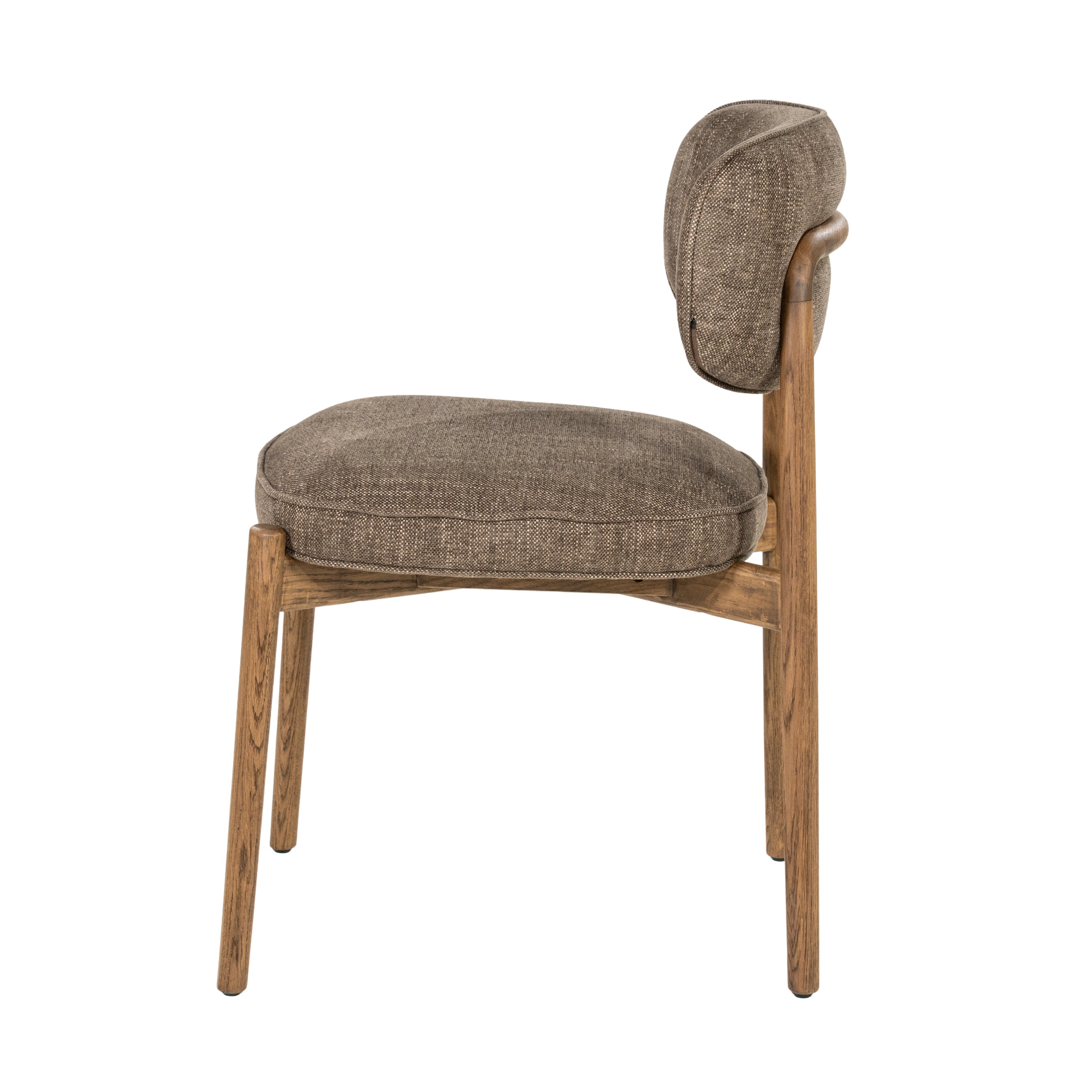 RUNE Chair in Brown with Oak Base