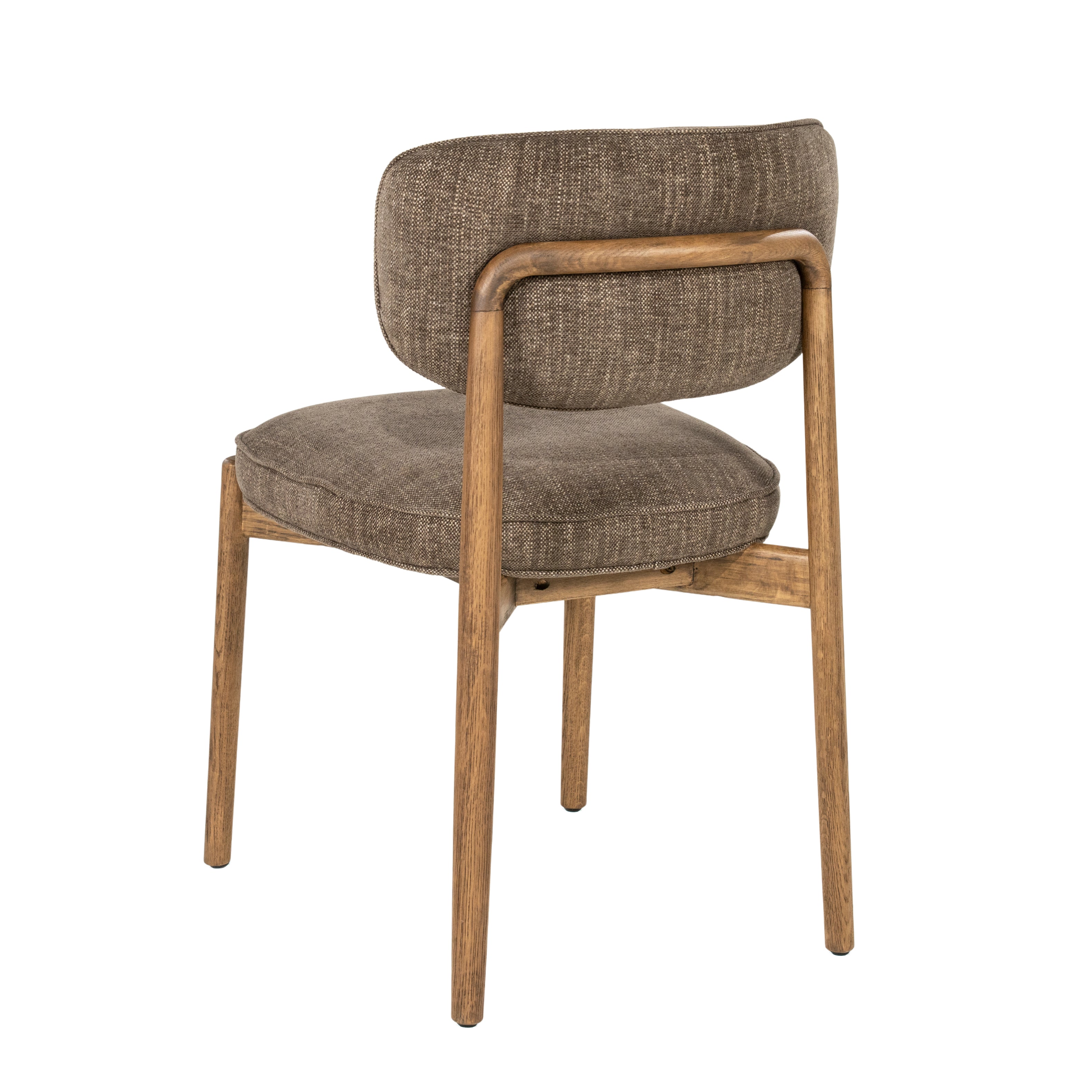 RUNE Chair in Brown with Oak Base