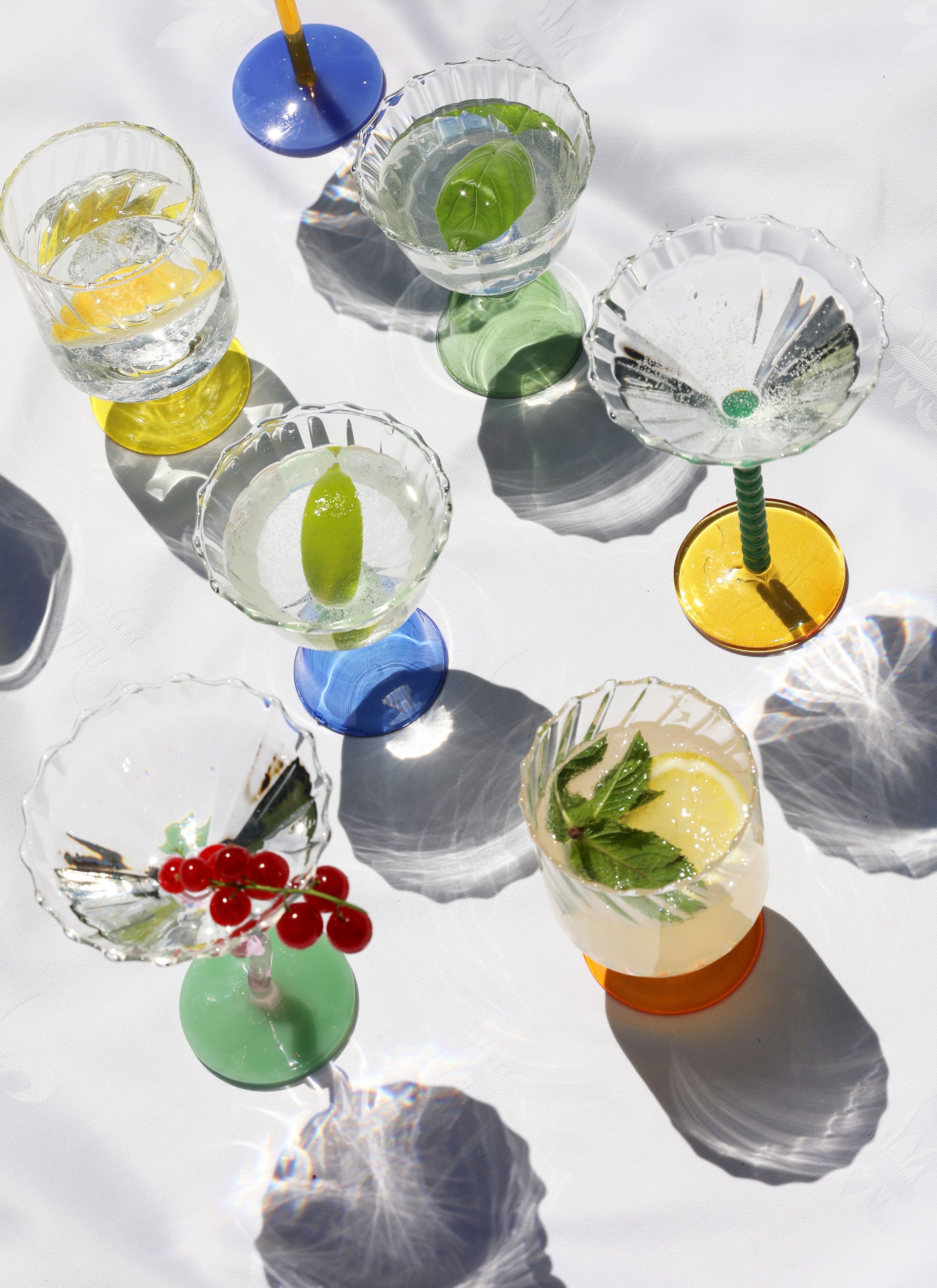 Set of Glass Bowls SPIRAL Green