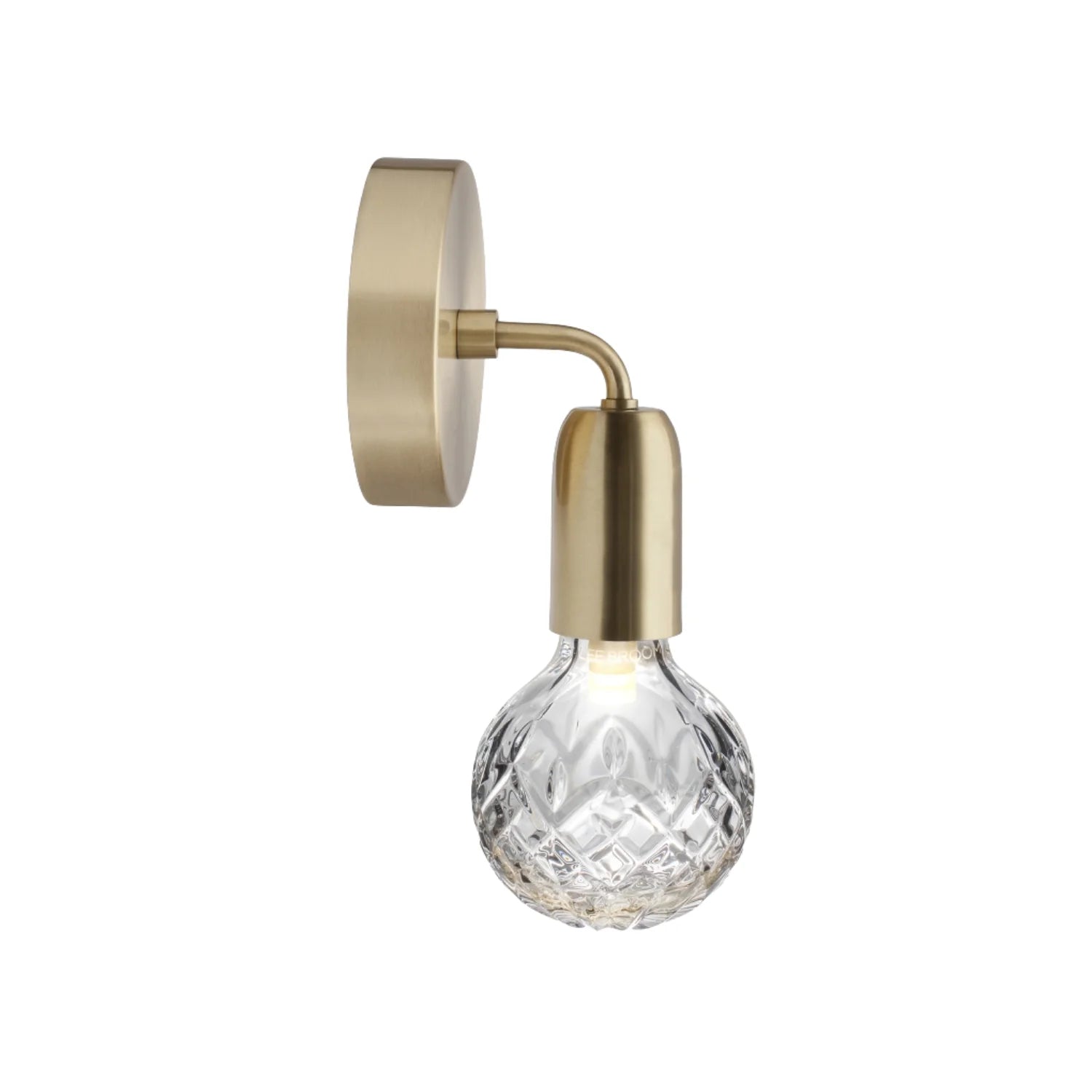 Nástěnné svítidlo CRYSTAL BULB z křišťálového skla s mosazným povrchem.