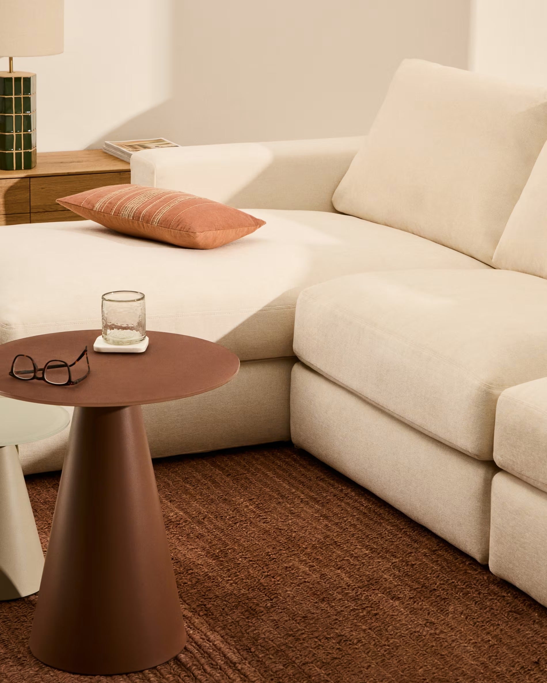 Pohovka pro 5 osob levostranná ALEA ecru szenil