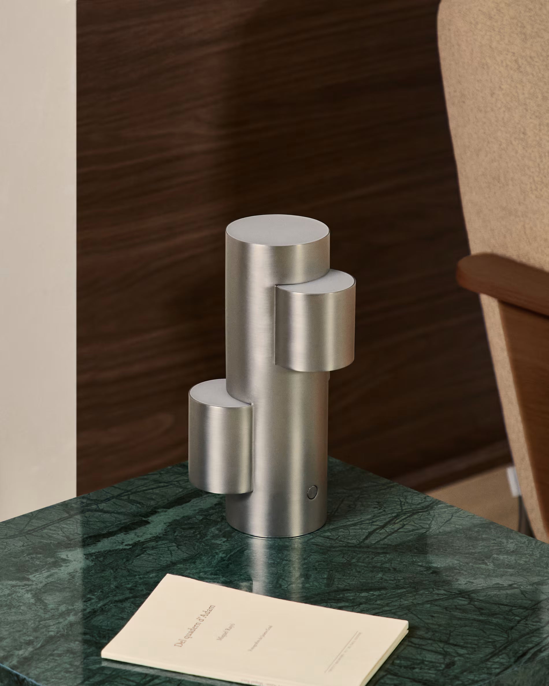 Portable lamp ADRINA light gray brushed metal