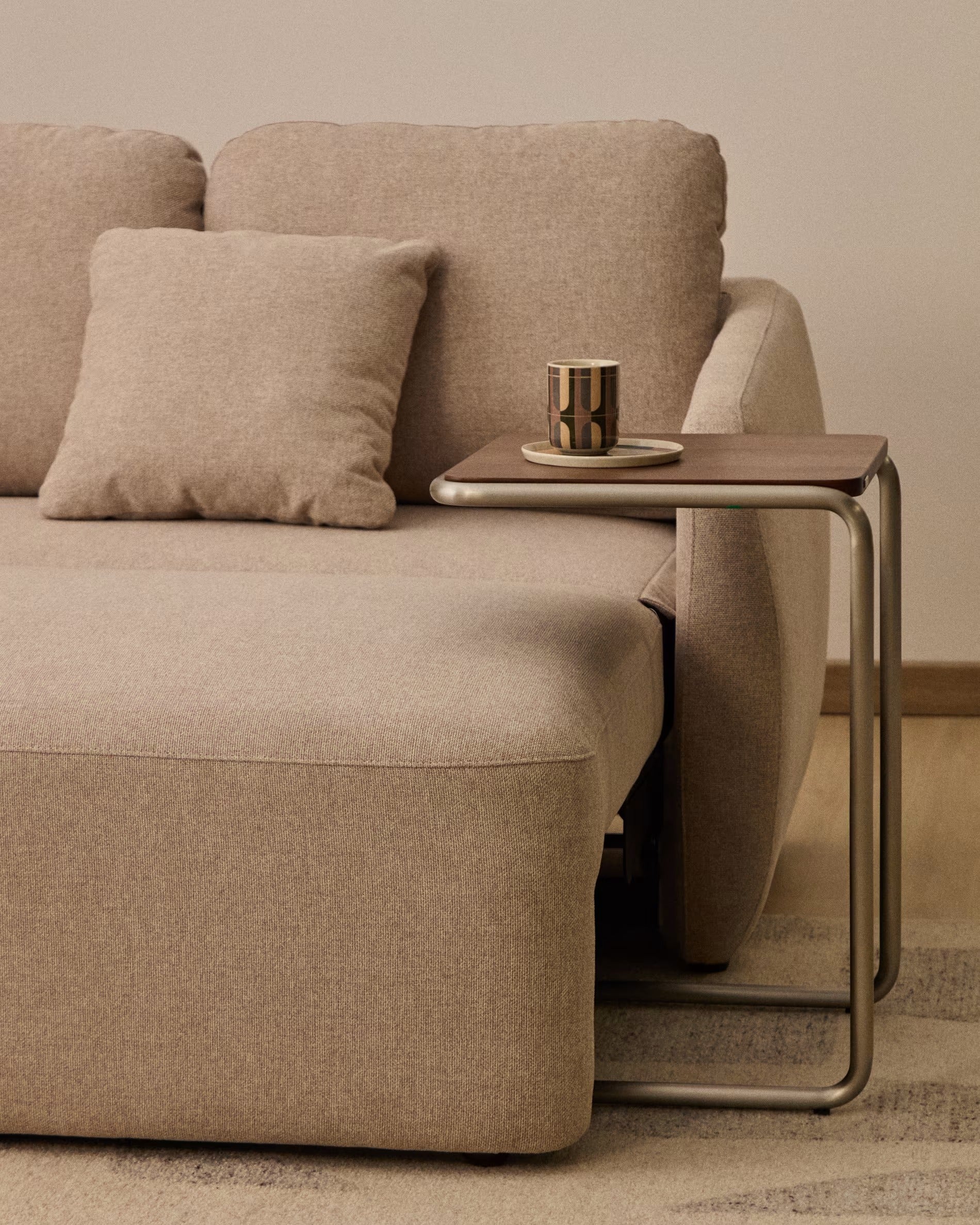 3-seater sofa with sleeping function LAIRA beige