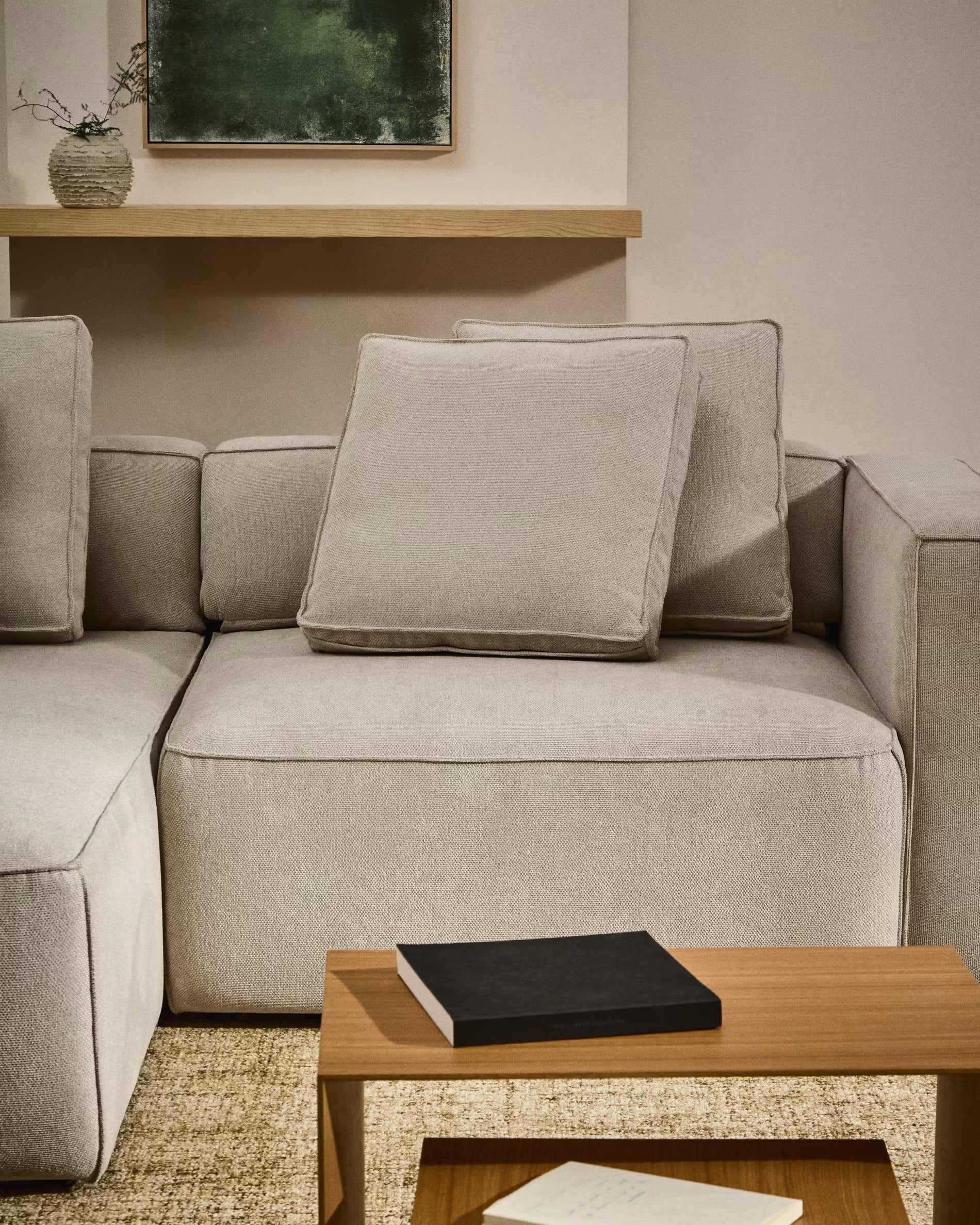 Left-facing 3-seater sofa bed MARELA beige
