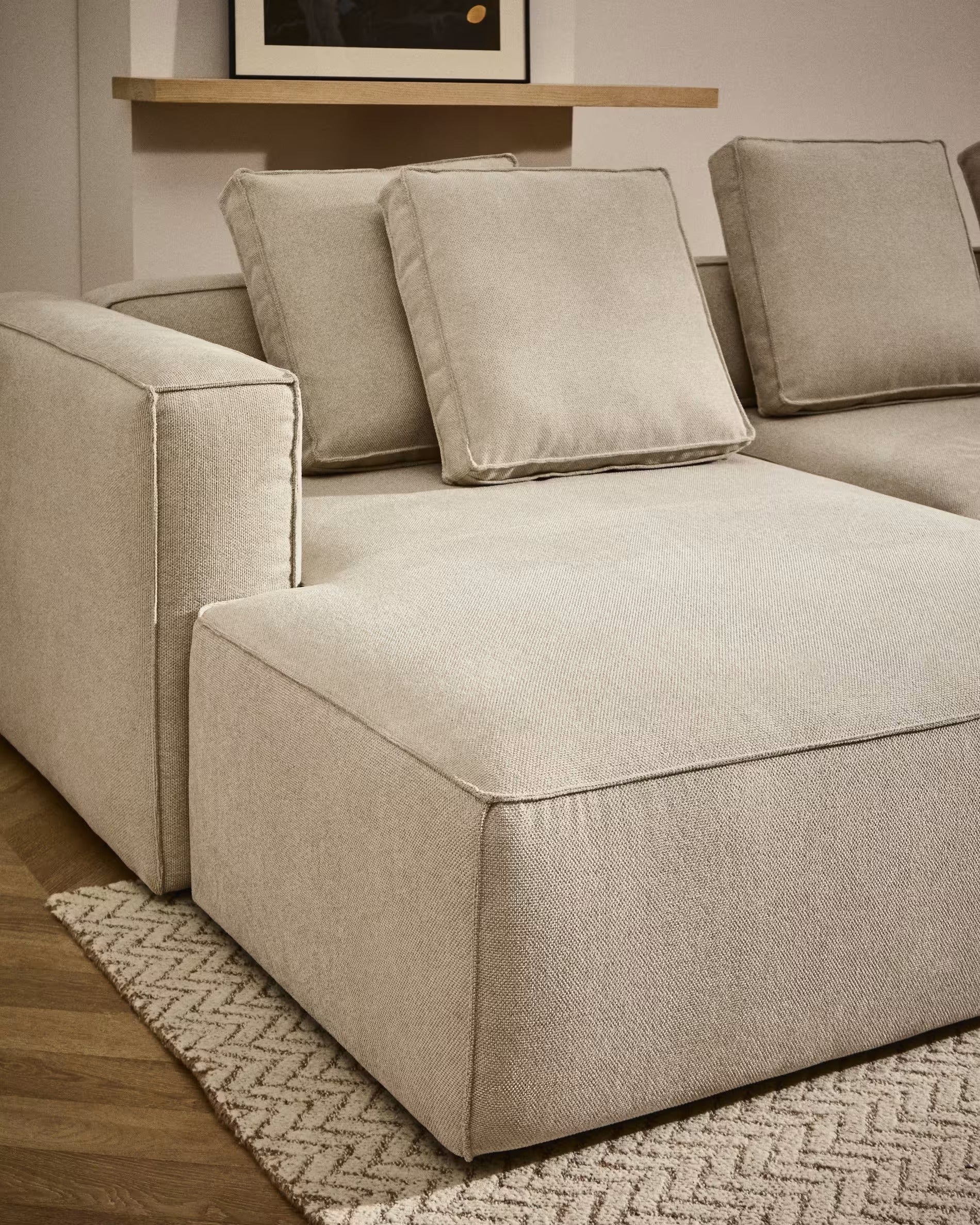 Left-facing 3-seater sofa bed MARELA beige