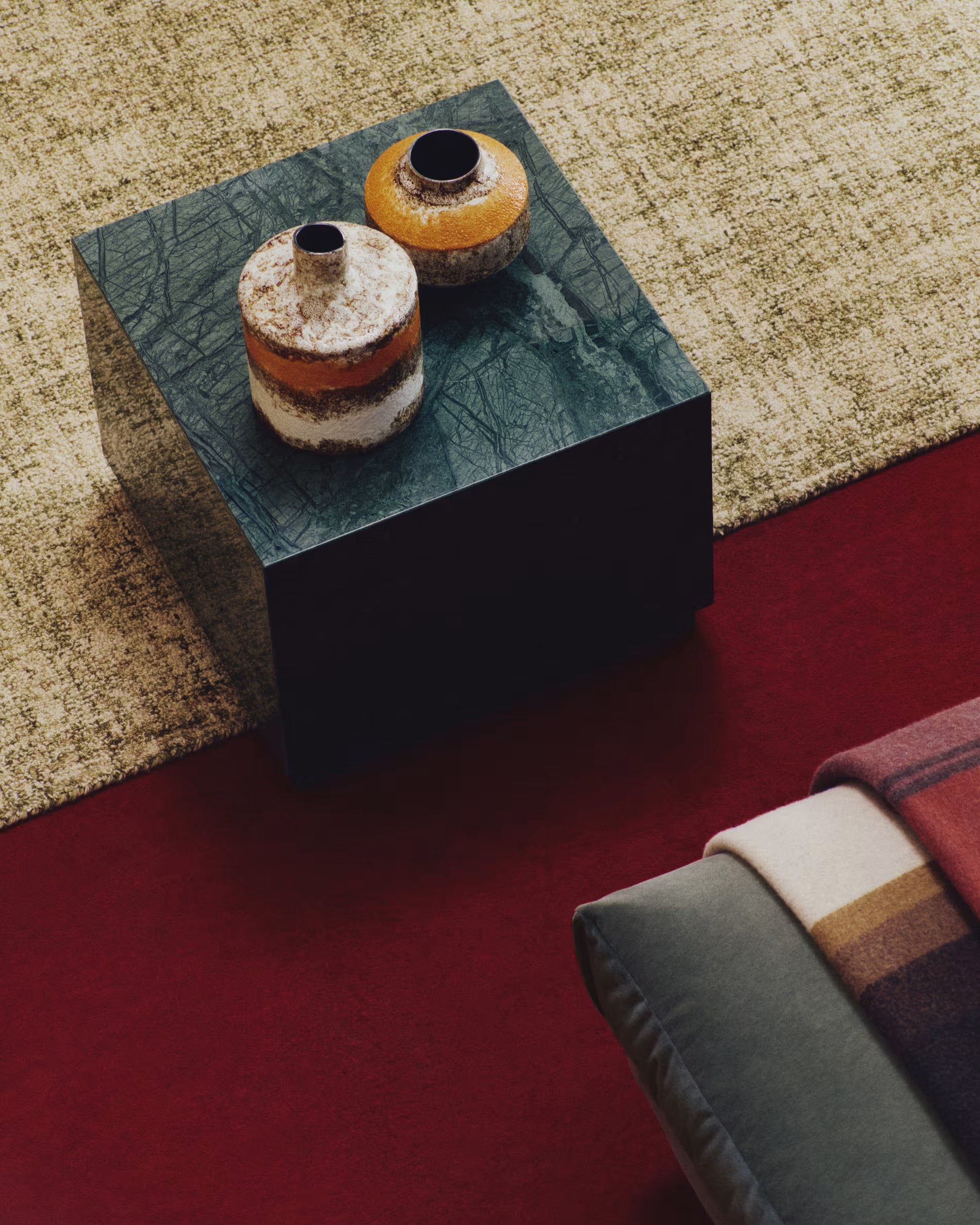 Konferenční stolek SOREIN zelený mramor