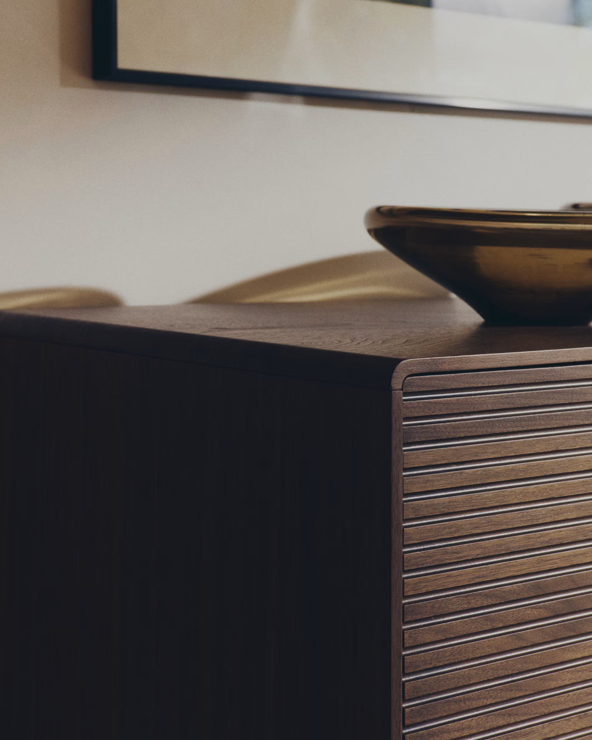 Komoda NORLEN tmavě hnědý ořechový dýha