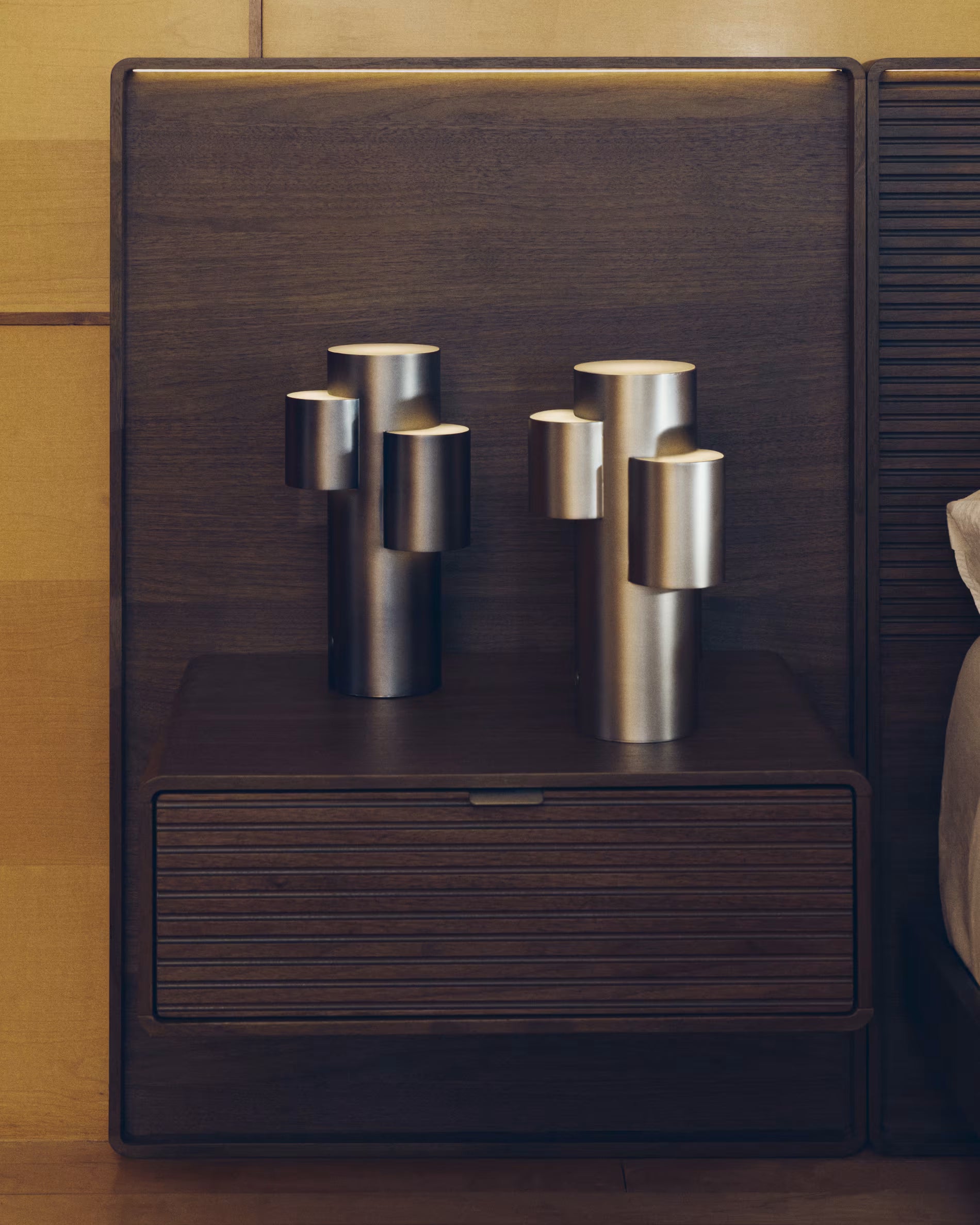 Portable lamp ADRINA light gray brushed metal