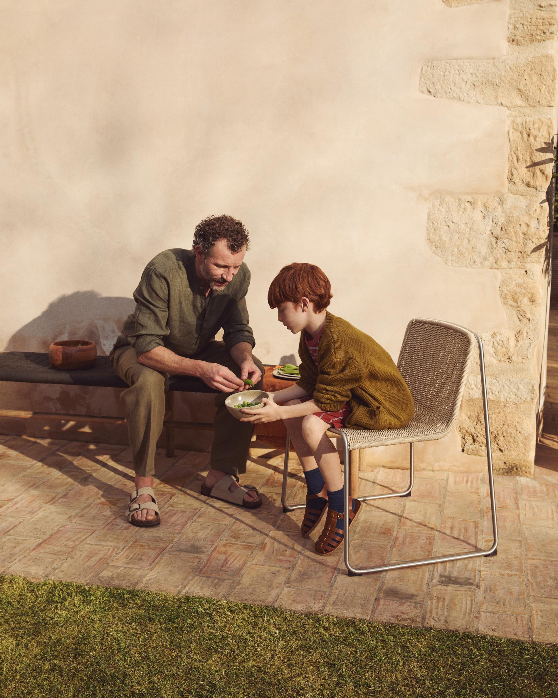 TAVARI Beige Garden Chair with Steel Base