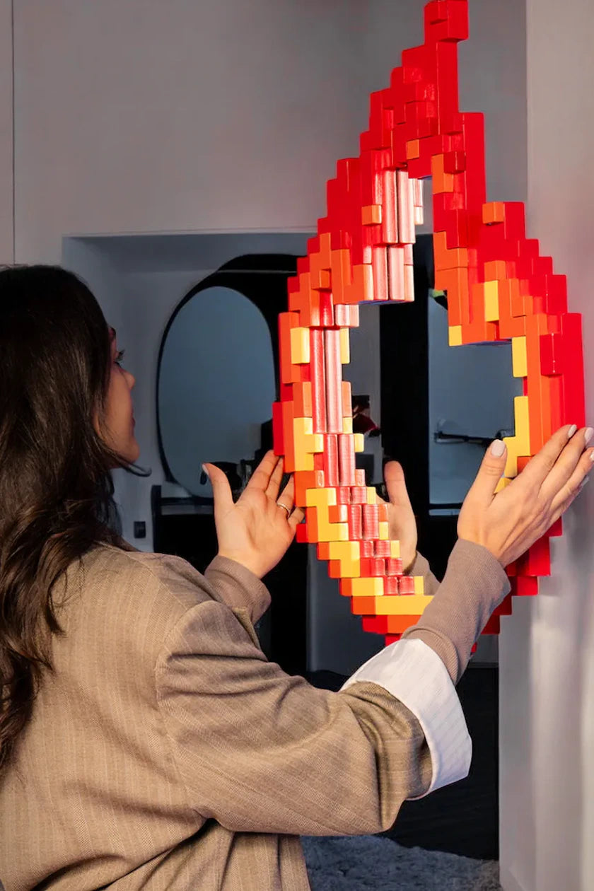 Lustr PIXEL - TŘEŠNĚ červený