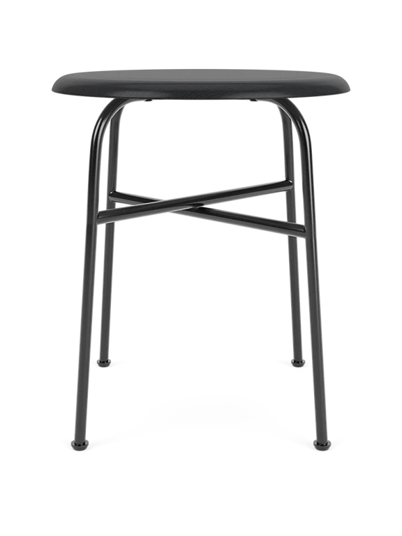 AFTEROOM stool black ash veneer with steel base