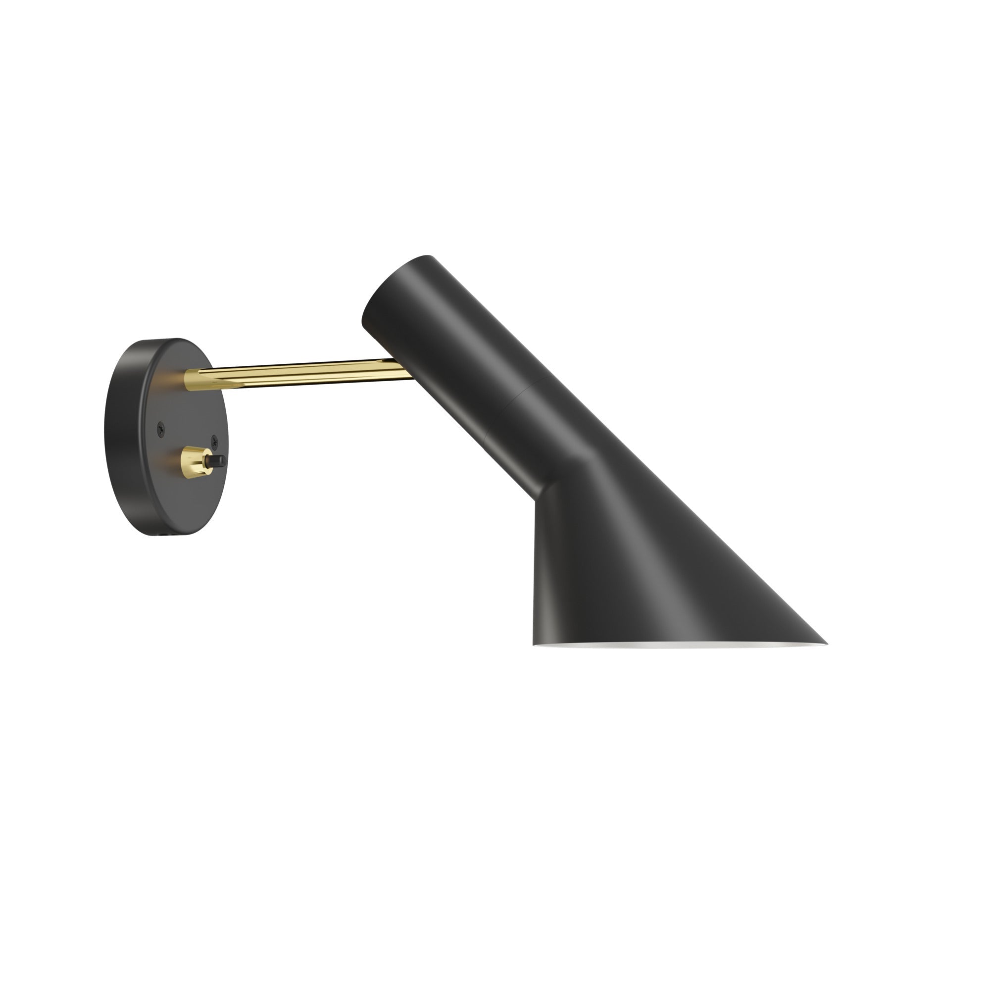 Nástěnná lampa AJ černá s mosazným detailem