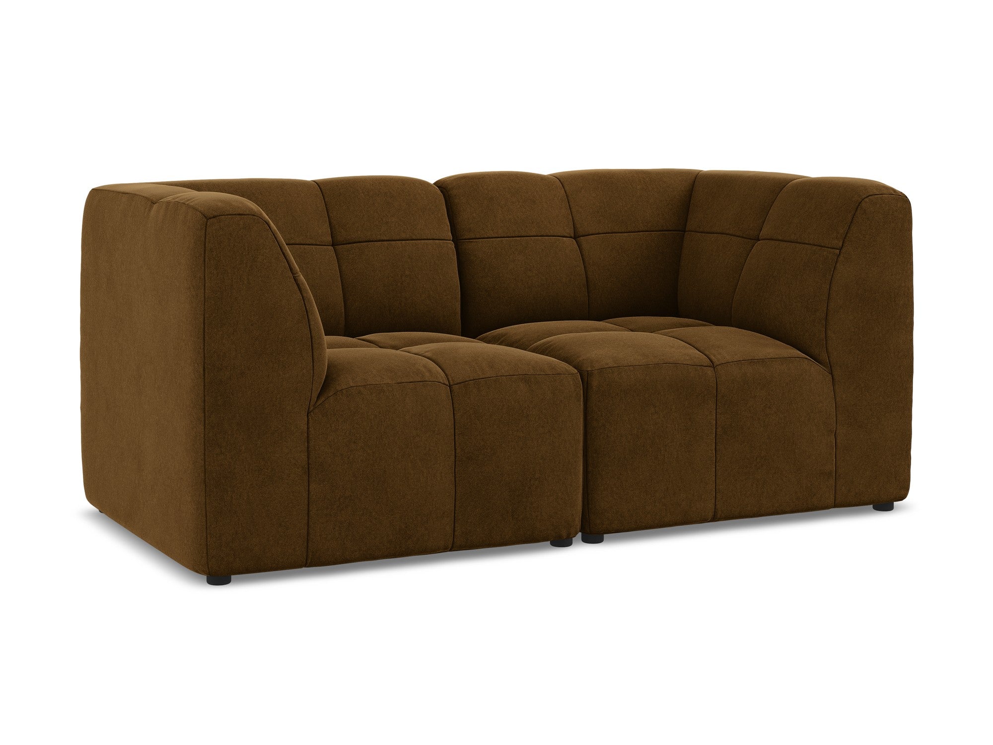 Sofa modulární sametová 2-osobová ALOHA hořčicová