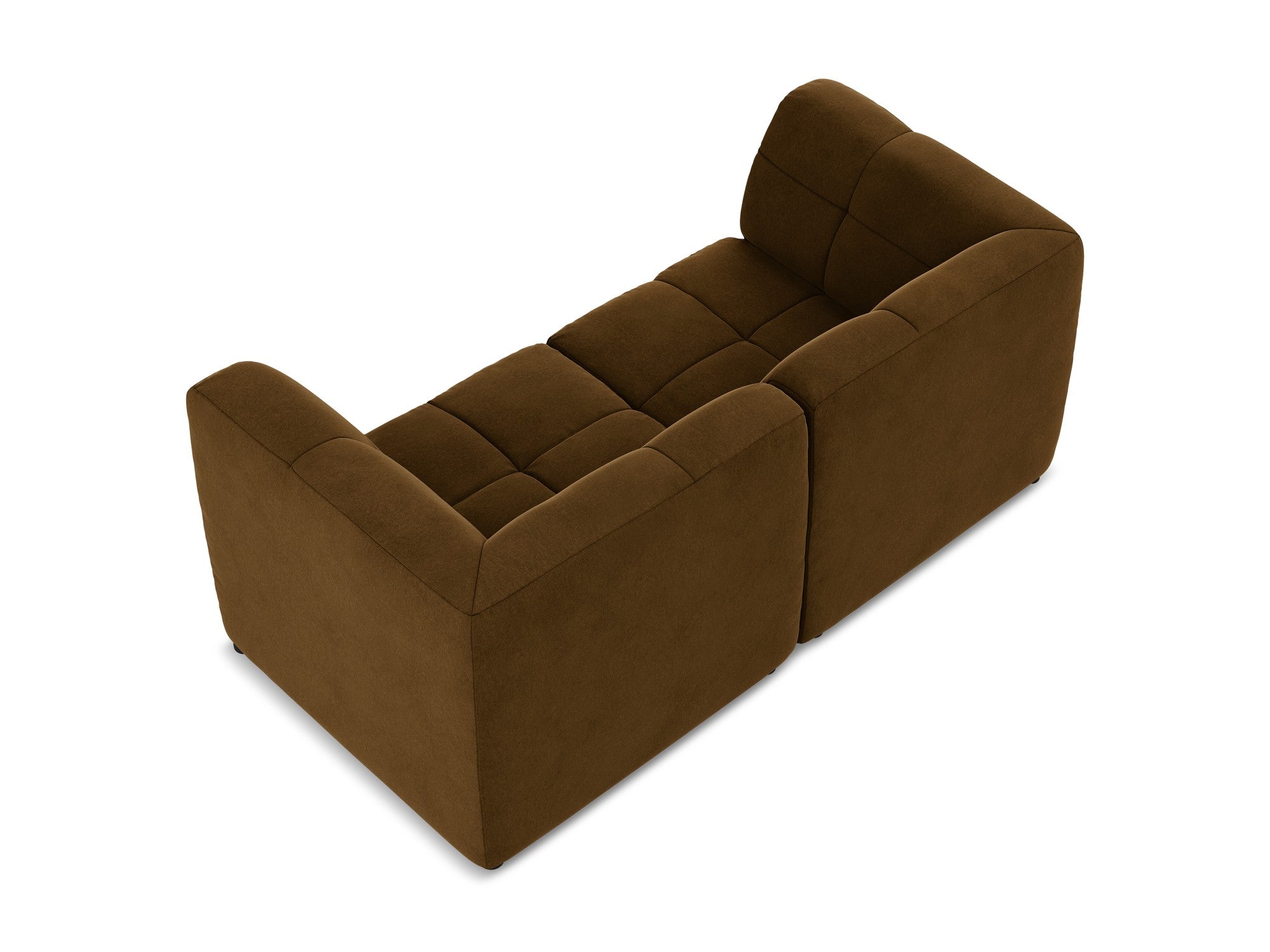 Sofa modulární sametová 2-osobová ALOHA hořčicová