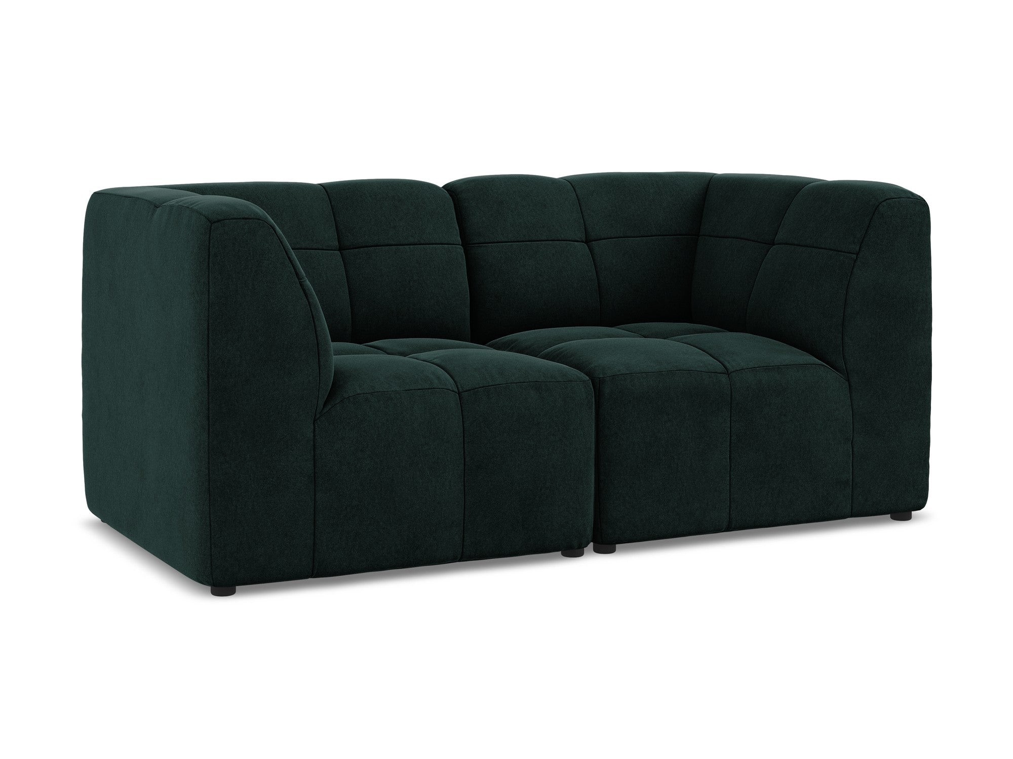 Velvet modular sofa for two ALOHA gray-green
