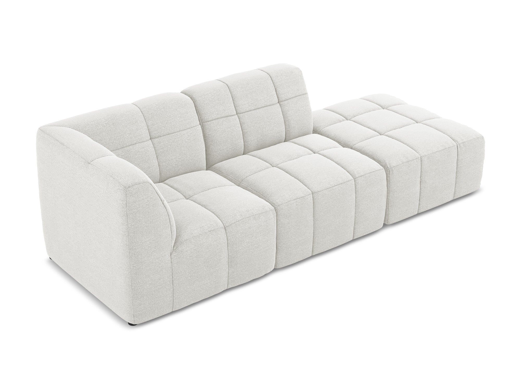 Left-facing open modular sofa ALOHA white boucle 3-seater