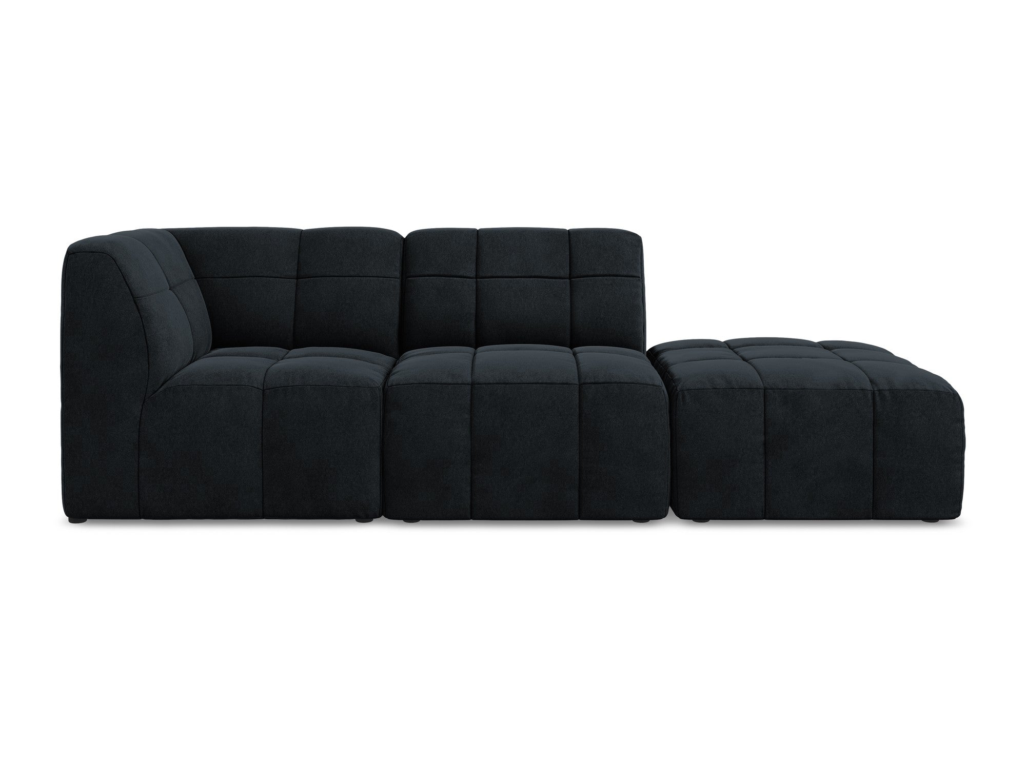 Left-facing open velvet modular sofa for 3 people ALOHA in royal blue
