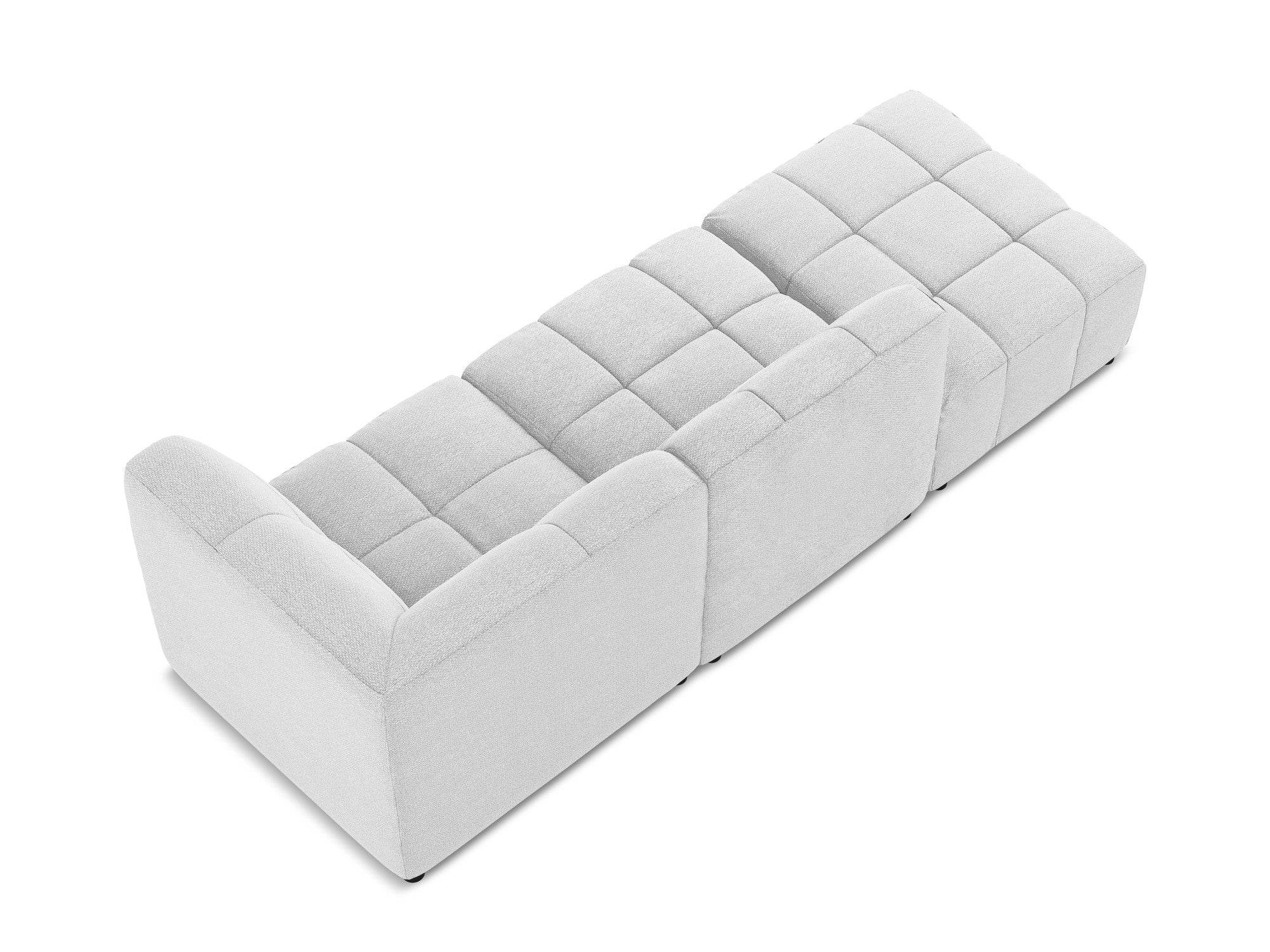 Modulární pohovka pravostranná otevřená 3-místná ALOHA stříbrný boucle