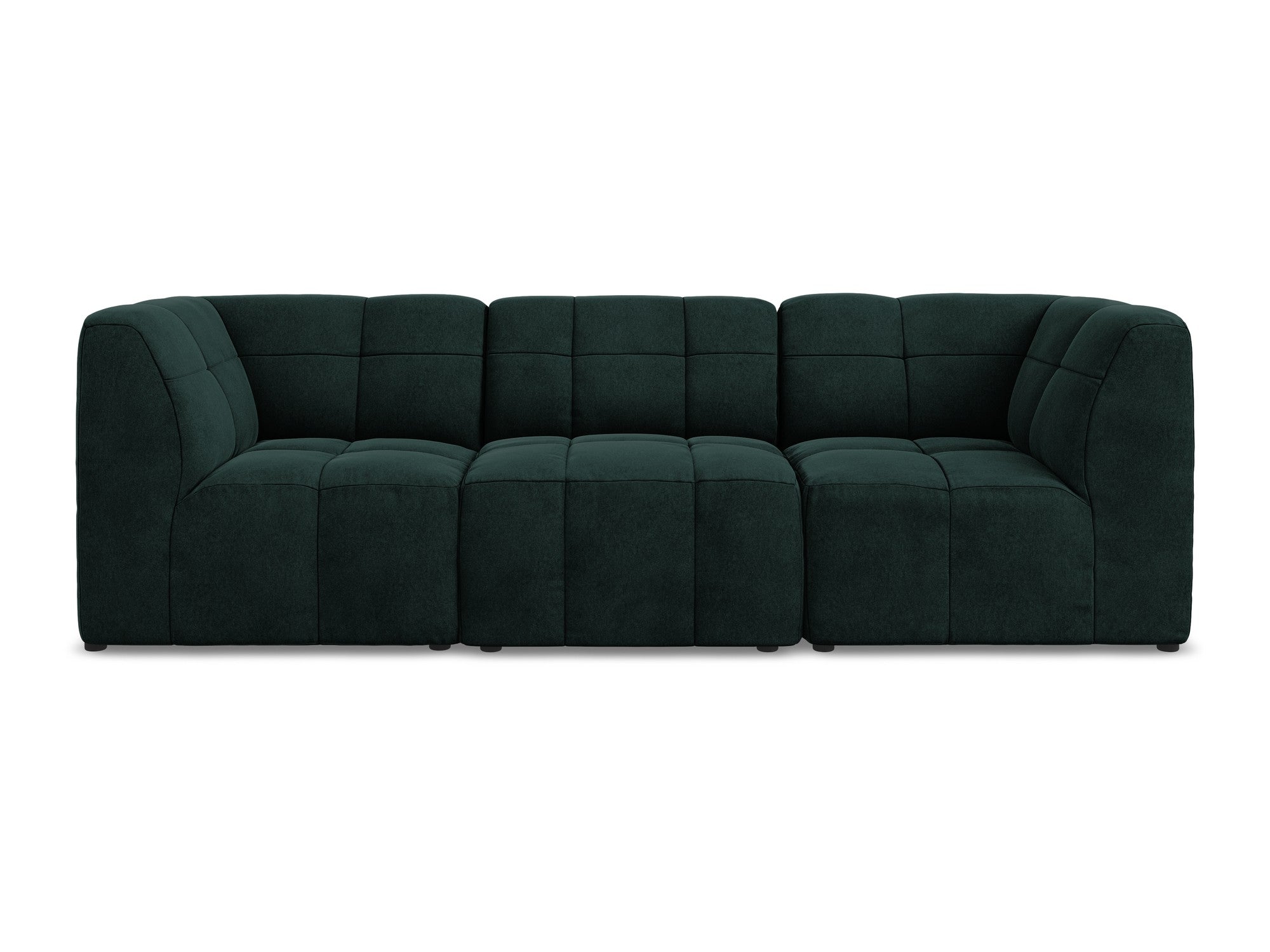 Velvet modular sofa for 3 people ALOHA gray-green