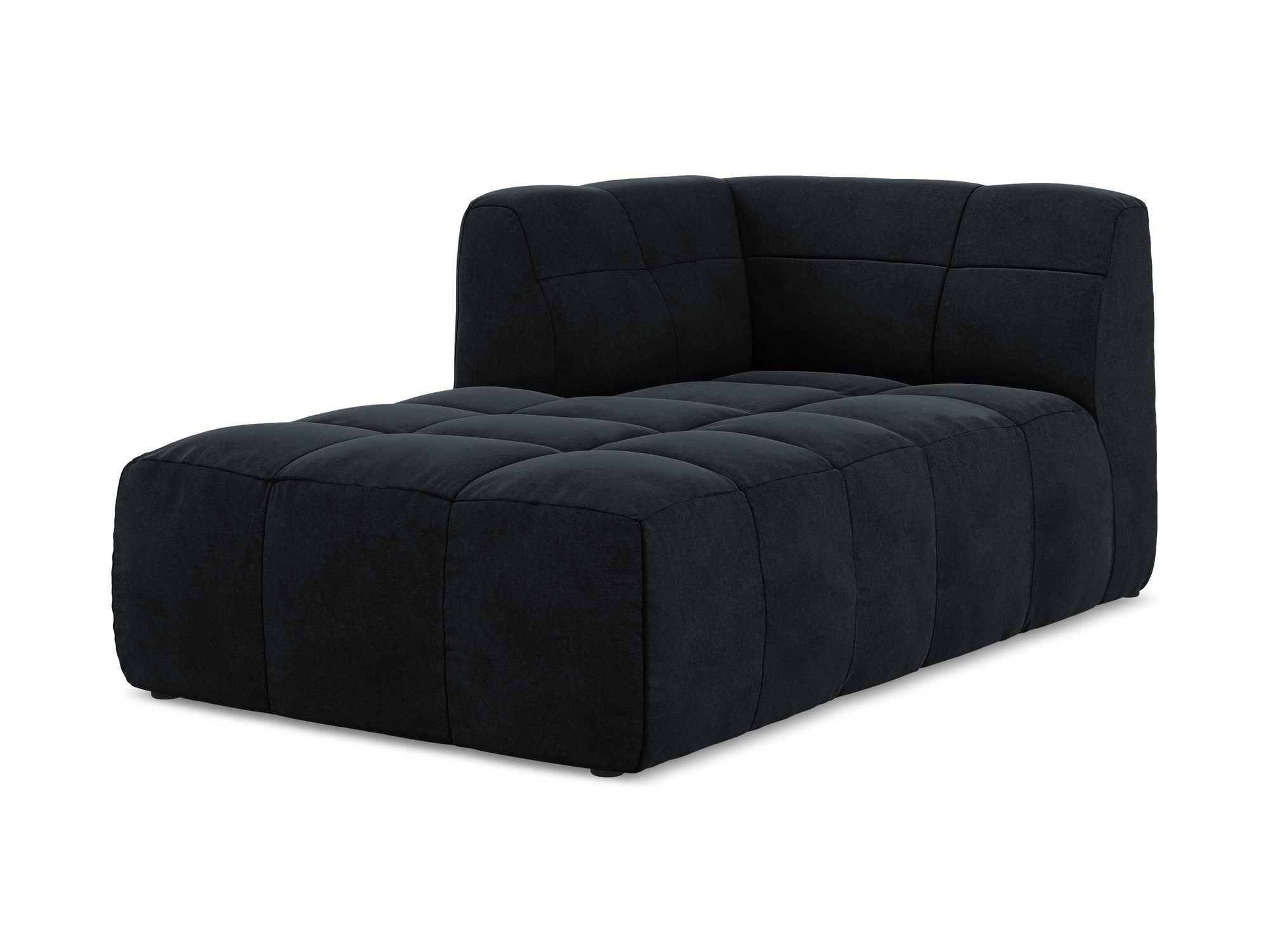 Left-facing velvet chaise lounge ALOHA royal blue