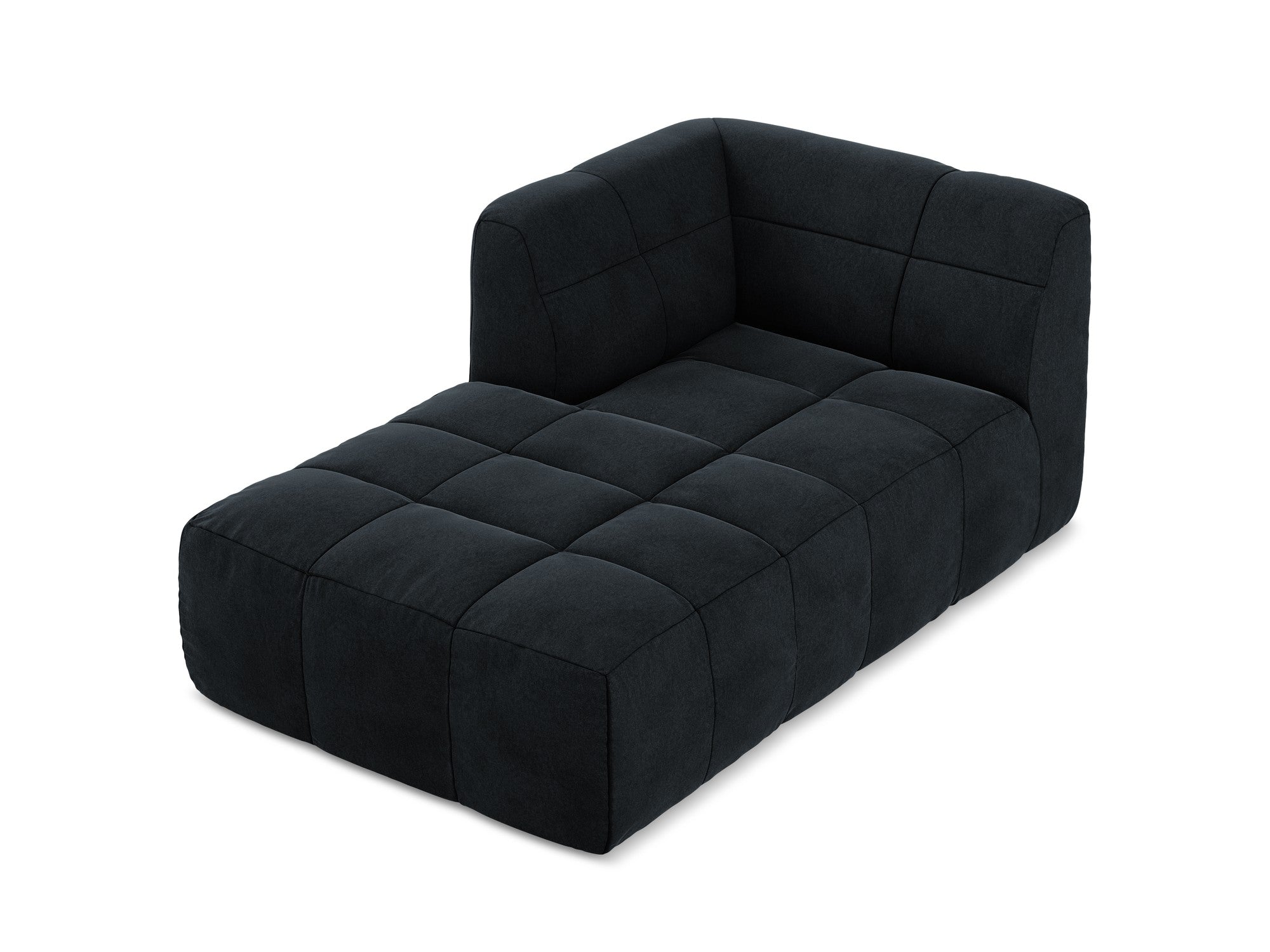 Left-facing velvet chaise lounge ALOHA royal blue