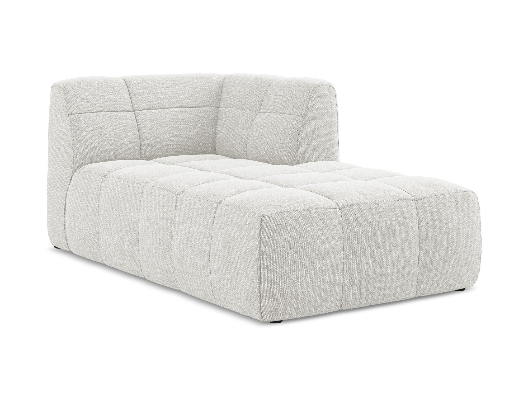 Right-facing ALOHA chaise lounge in white boucle