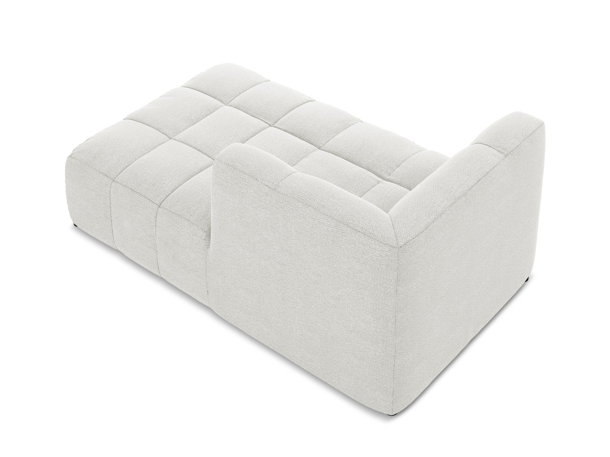 Right-facing ALOHA chaise lounge in white boucle