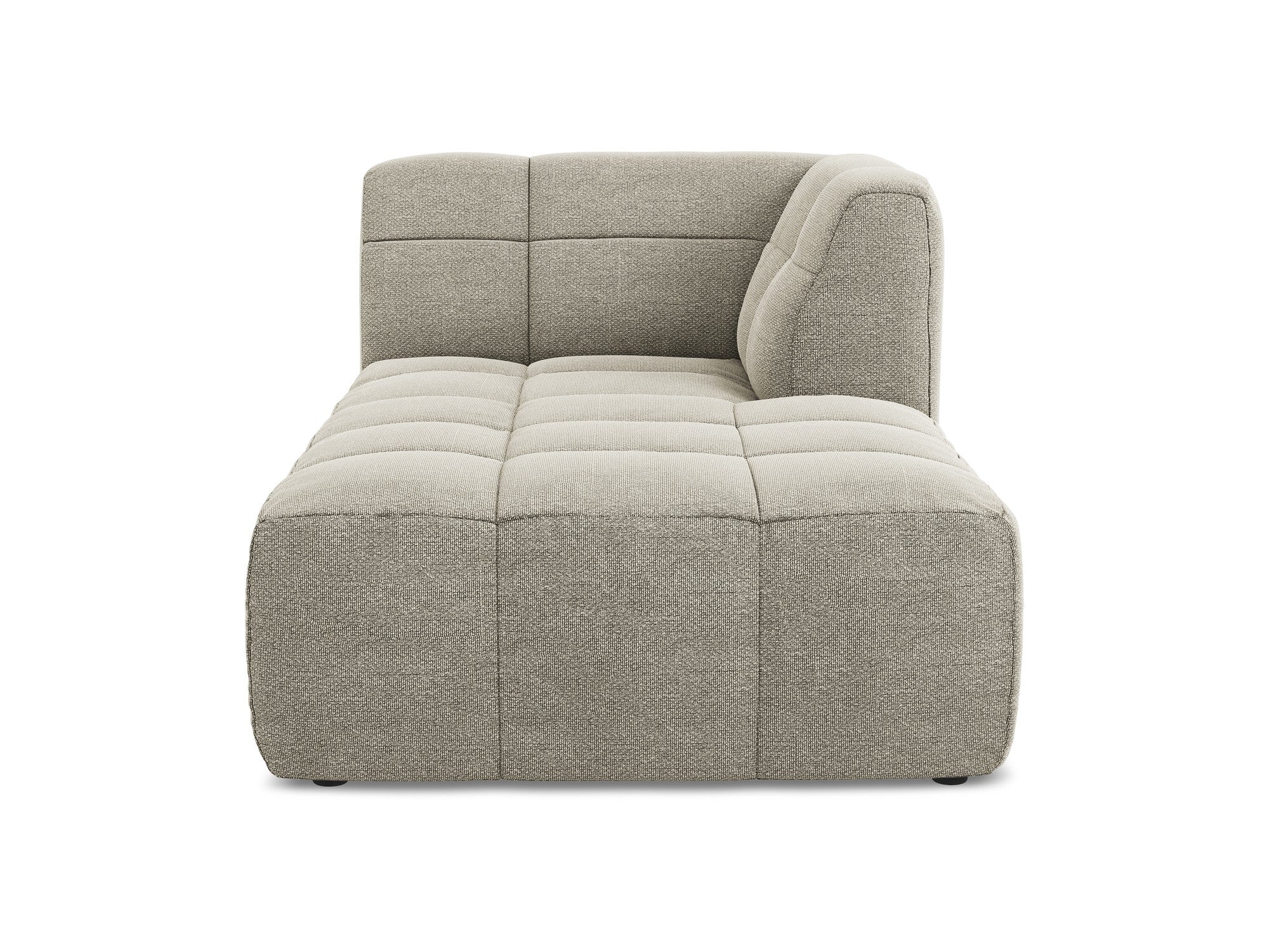 Right-facing ALOHA taupe boucle chaise longue