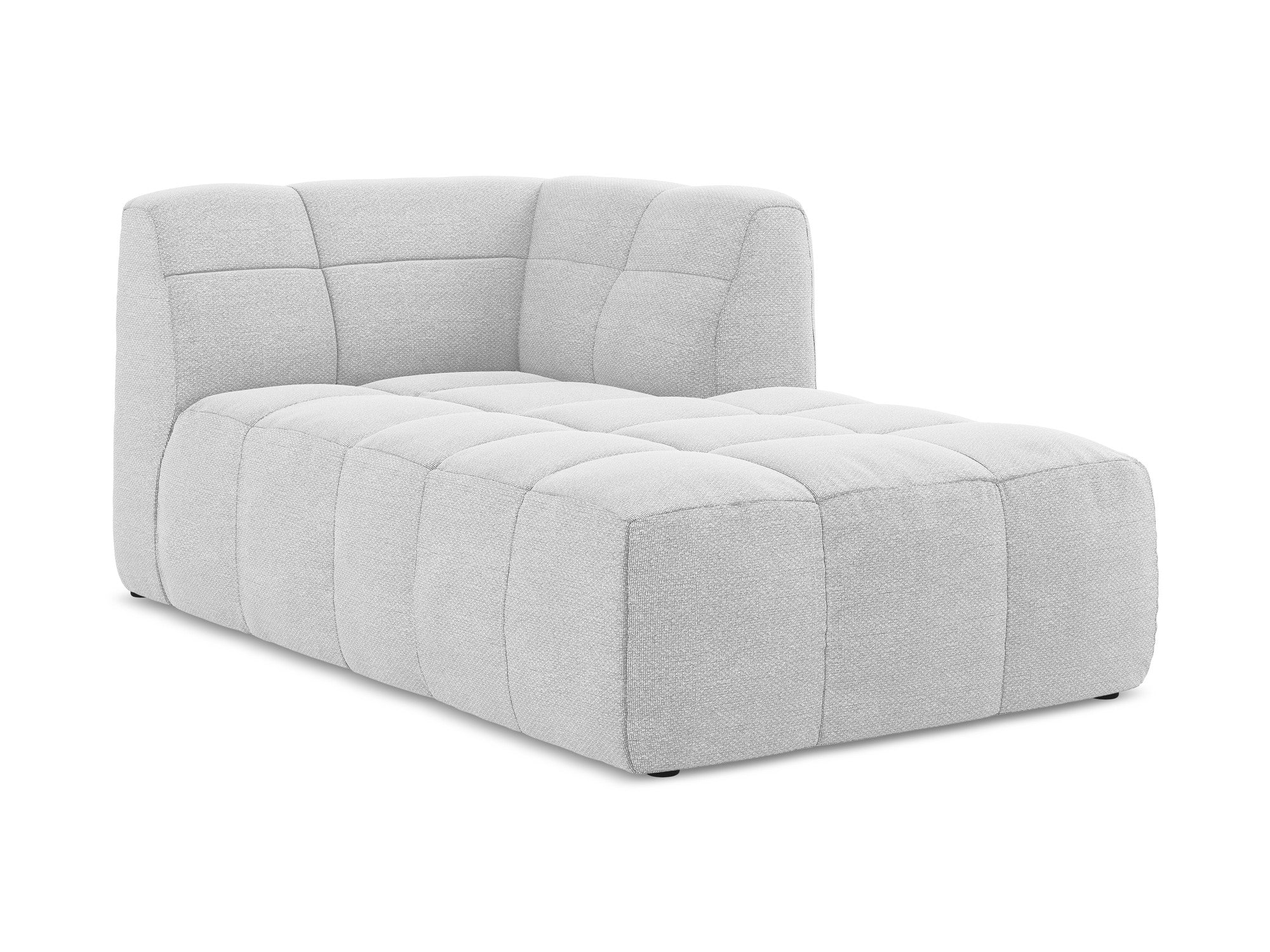 Right-facing ALOHA silver boucle chaise longue