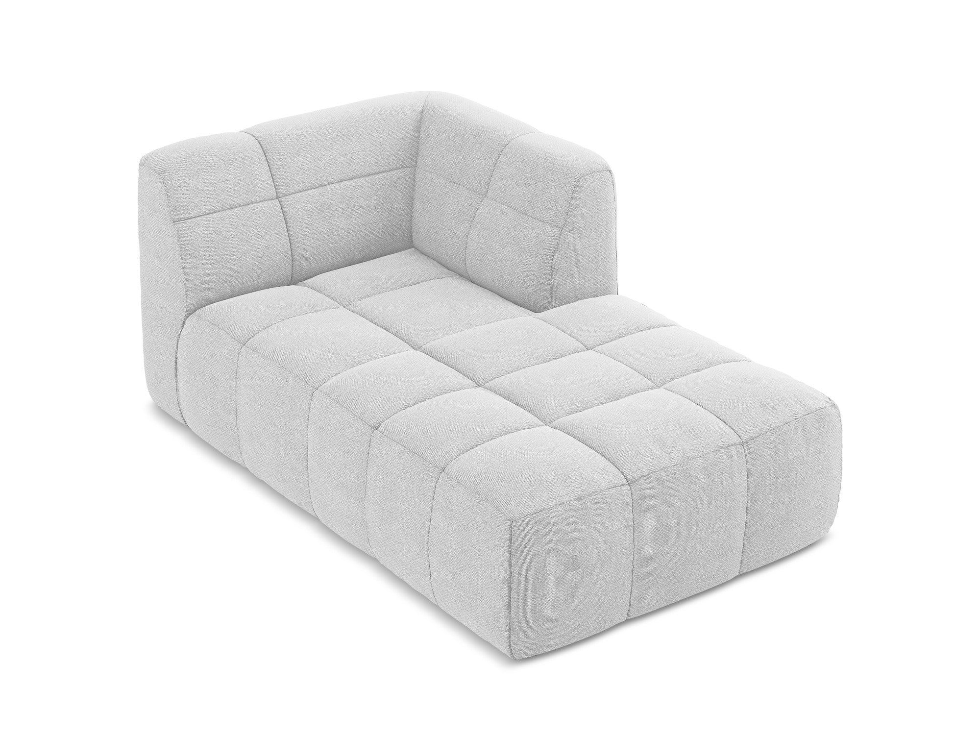 Right-facing ALOHA silver boucle chaise longue