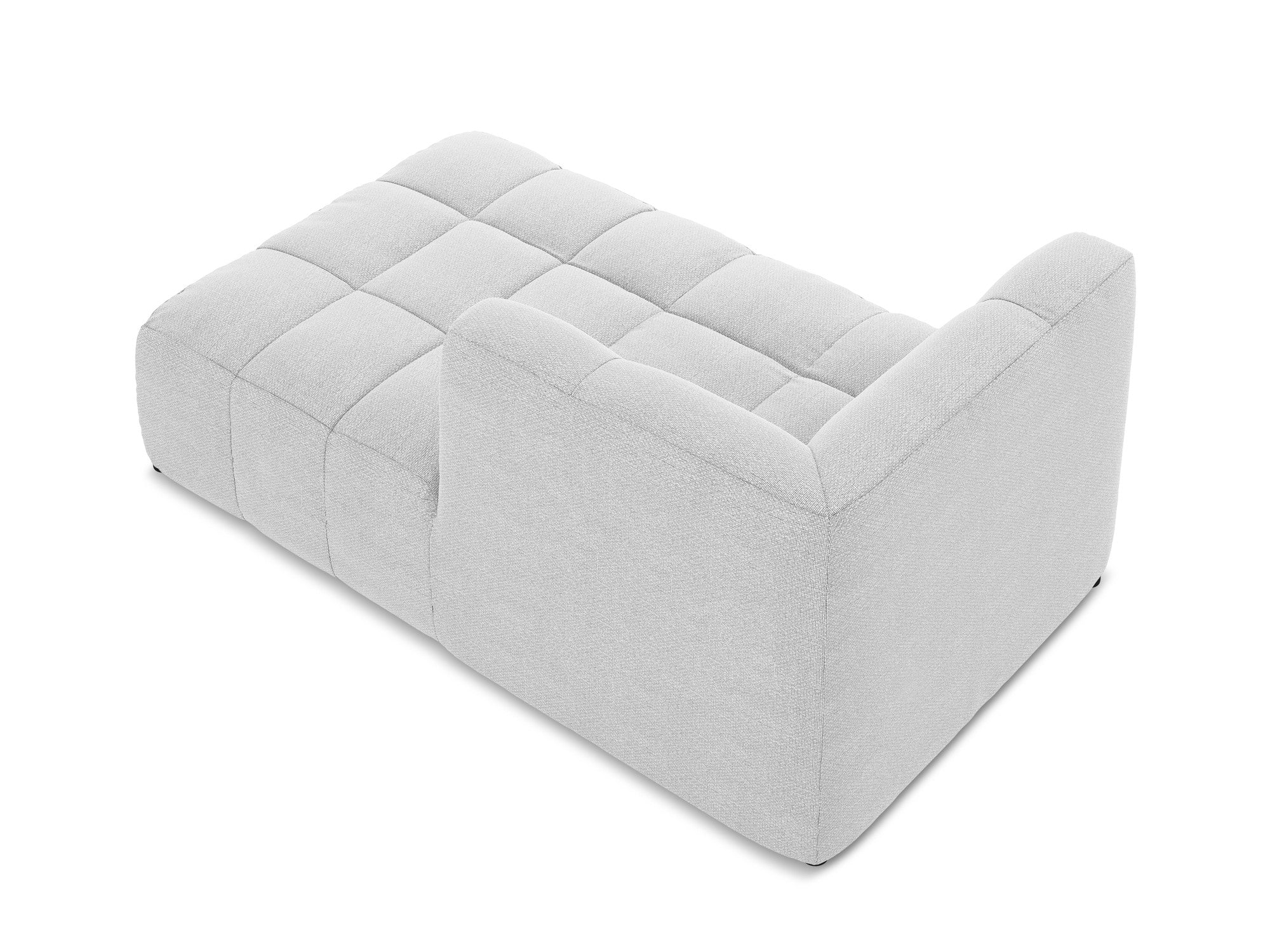 Right-facing ALOHA silver boucle chaise longue