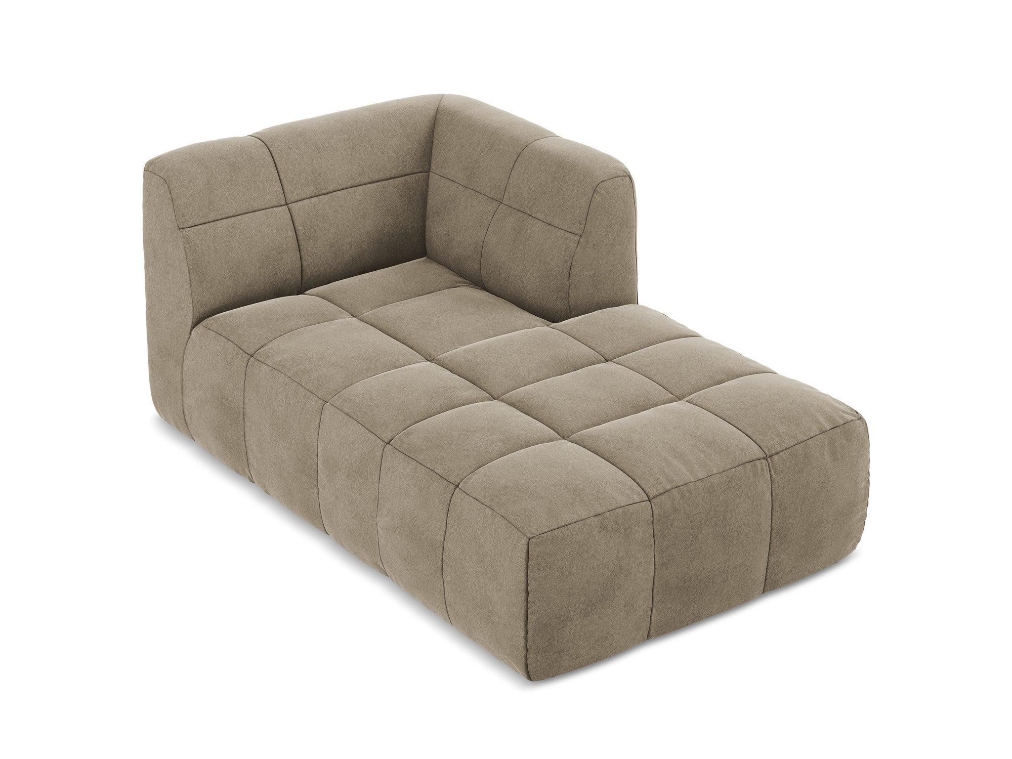 Pravostranný sametový szezlong ALOHA béžový