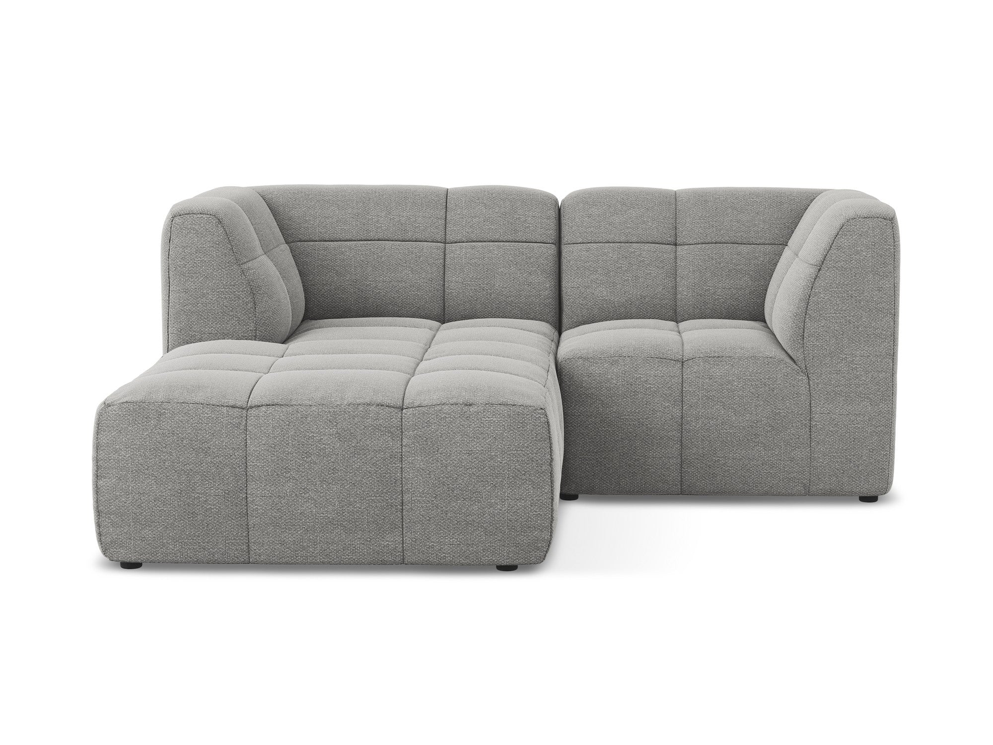 Left-facing modular sofa for 2 people ALOHA light gray boucle