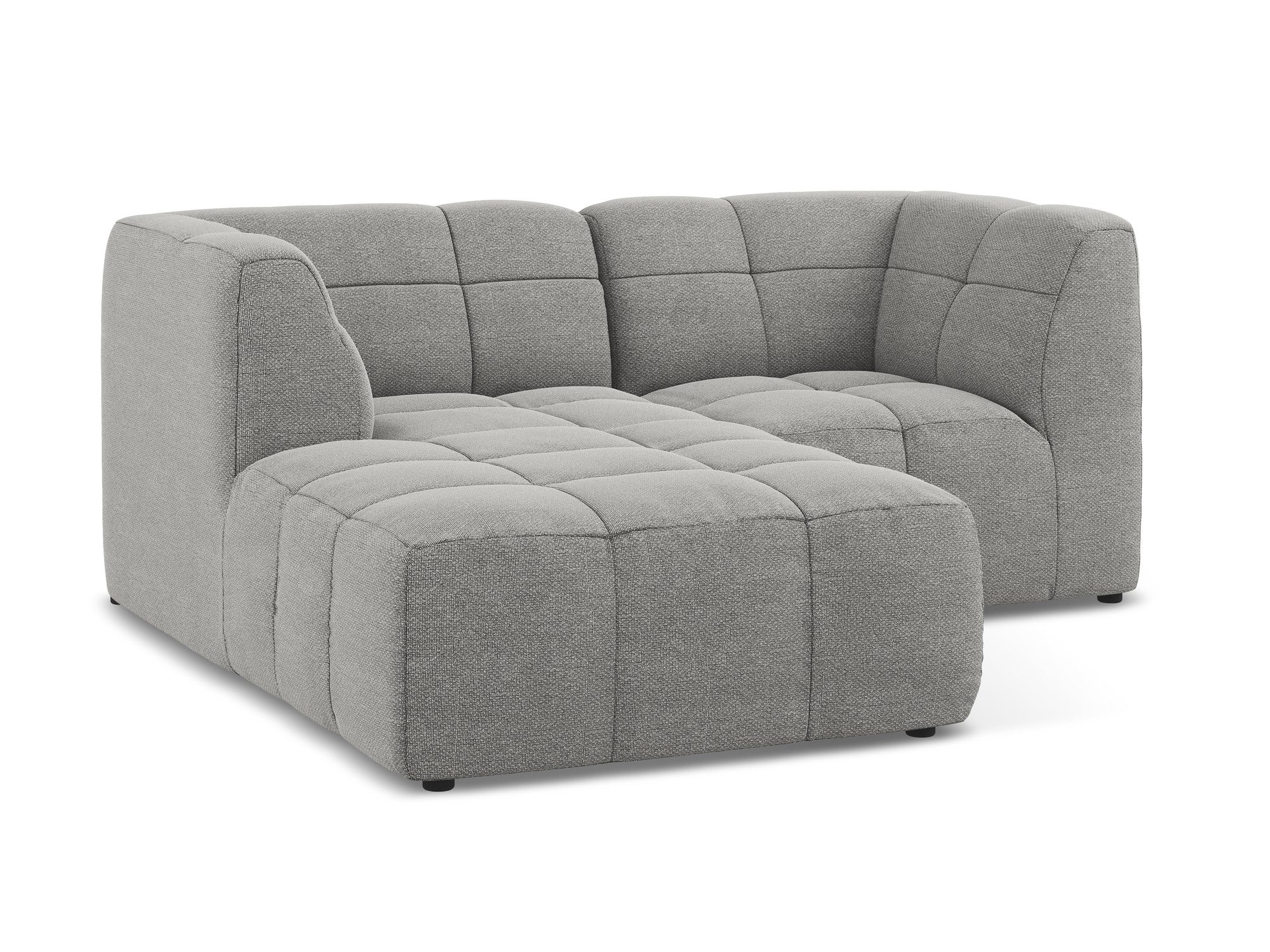 Left-facing modular sofa for 2 people ALOHA light gray boucle
