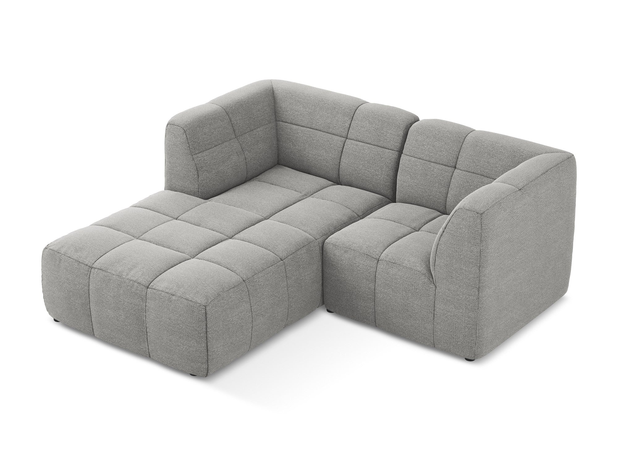 Left-facing modular sofa for 2 people ALOHA light gray boucle