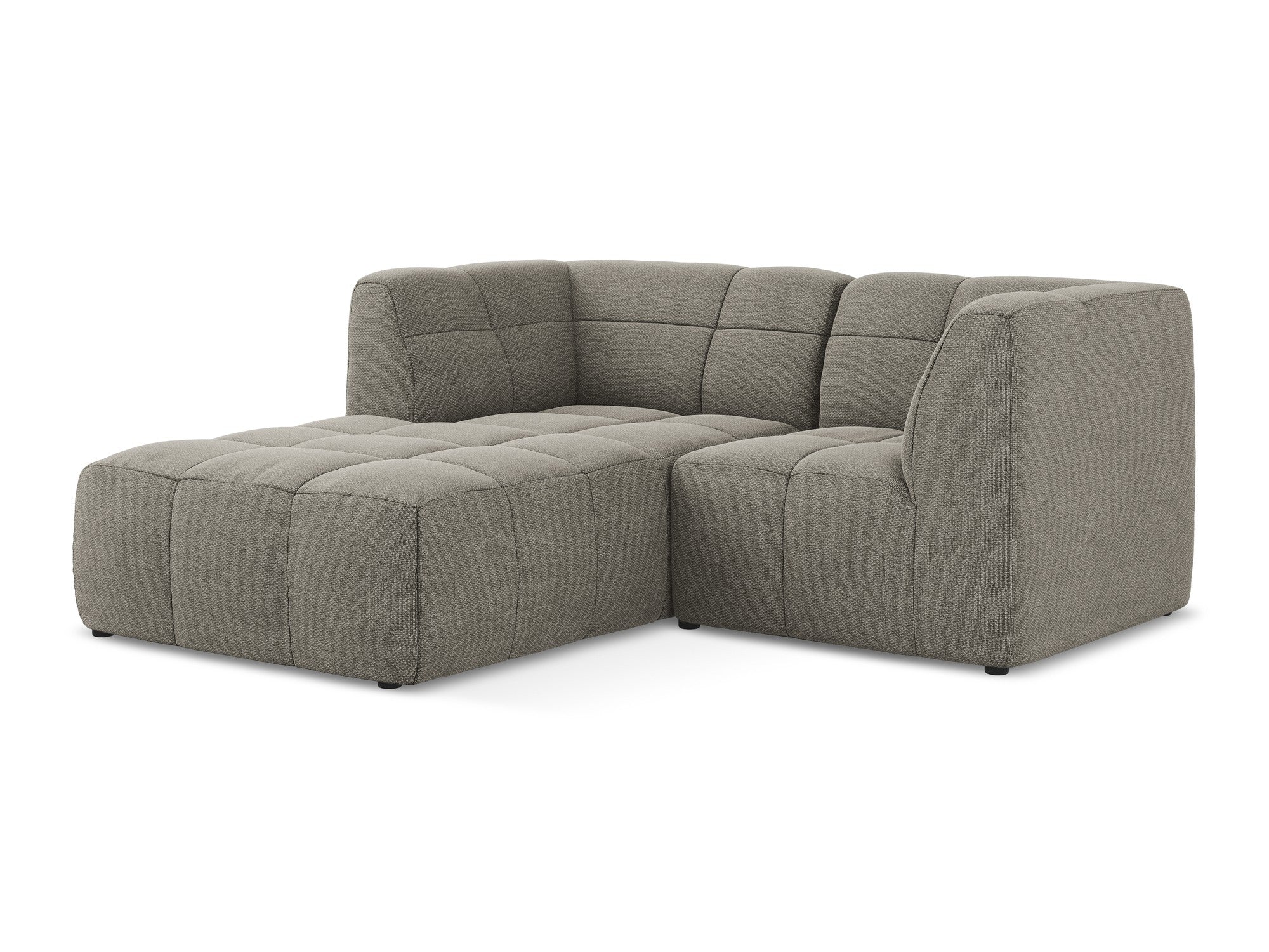 Left-facing modular sofa for 2 people ALOHA in gray boucle