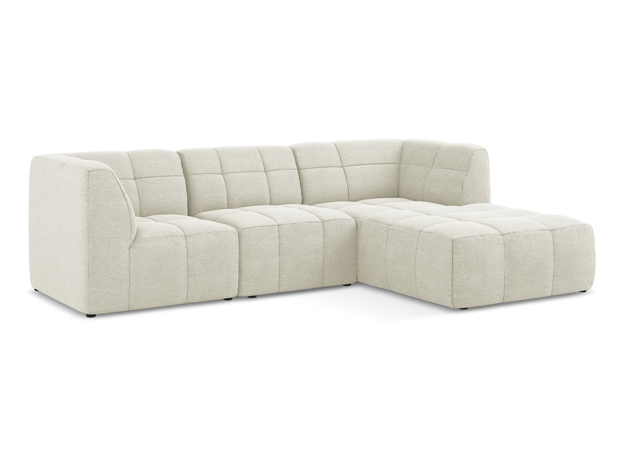 Right-facing modular sofa 3-seater ALOHA sand boucle
