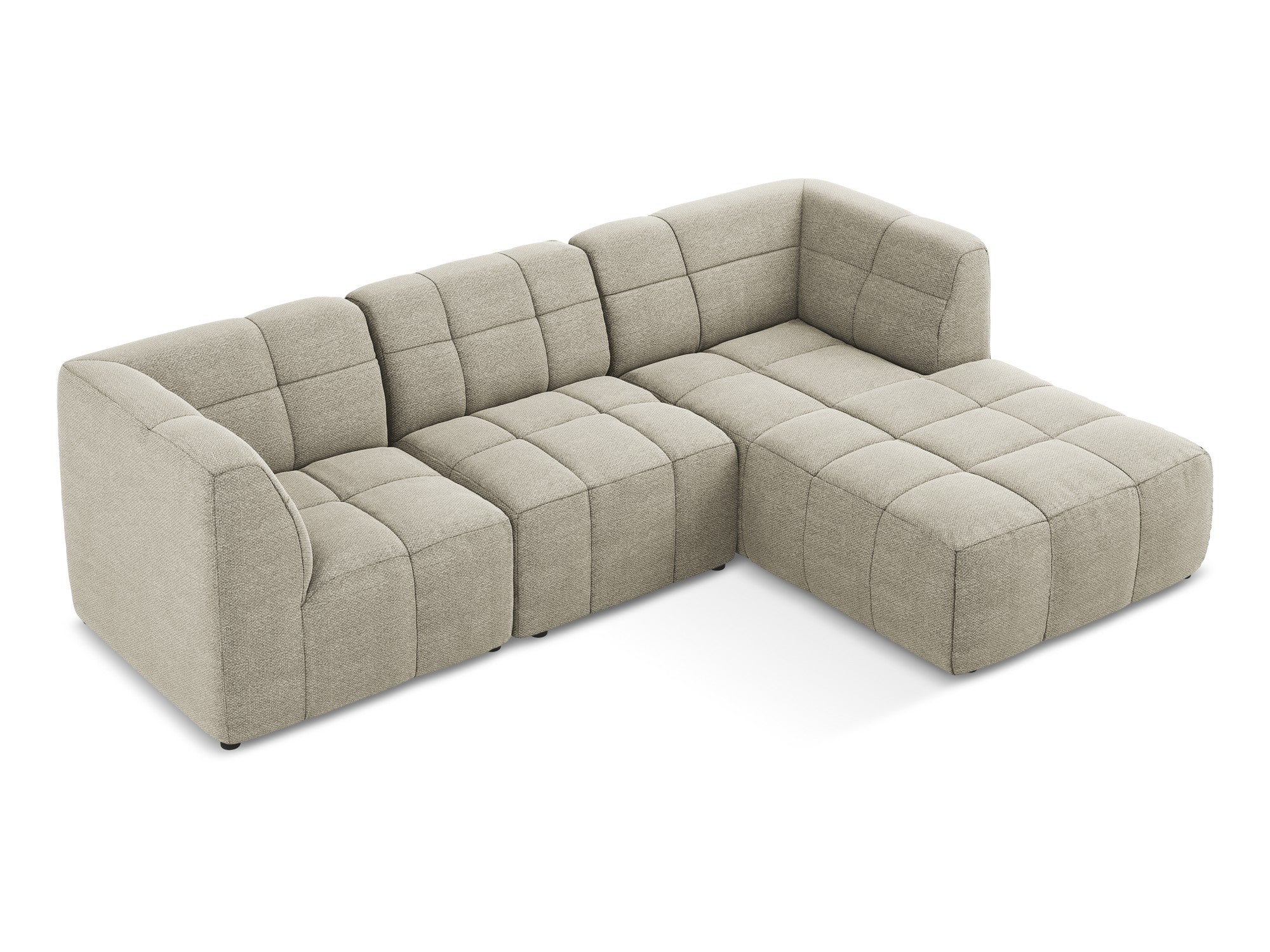 Modulární rohová pohovka pravostranná 3-místná ALOHA taupe boucle