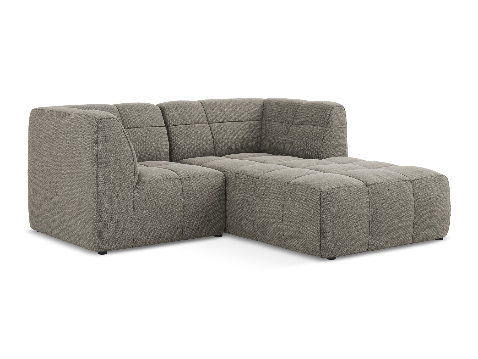 Right-facing modular sofa for 2 people ALOHA gray boucle