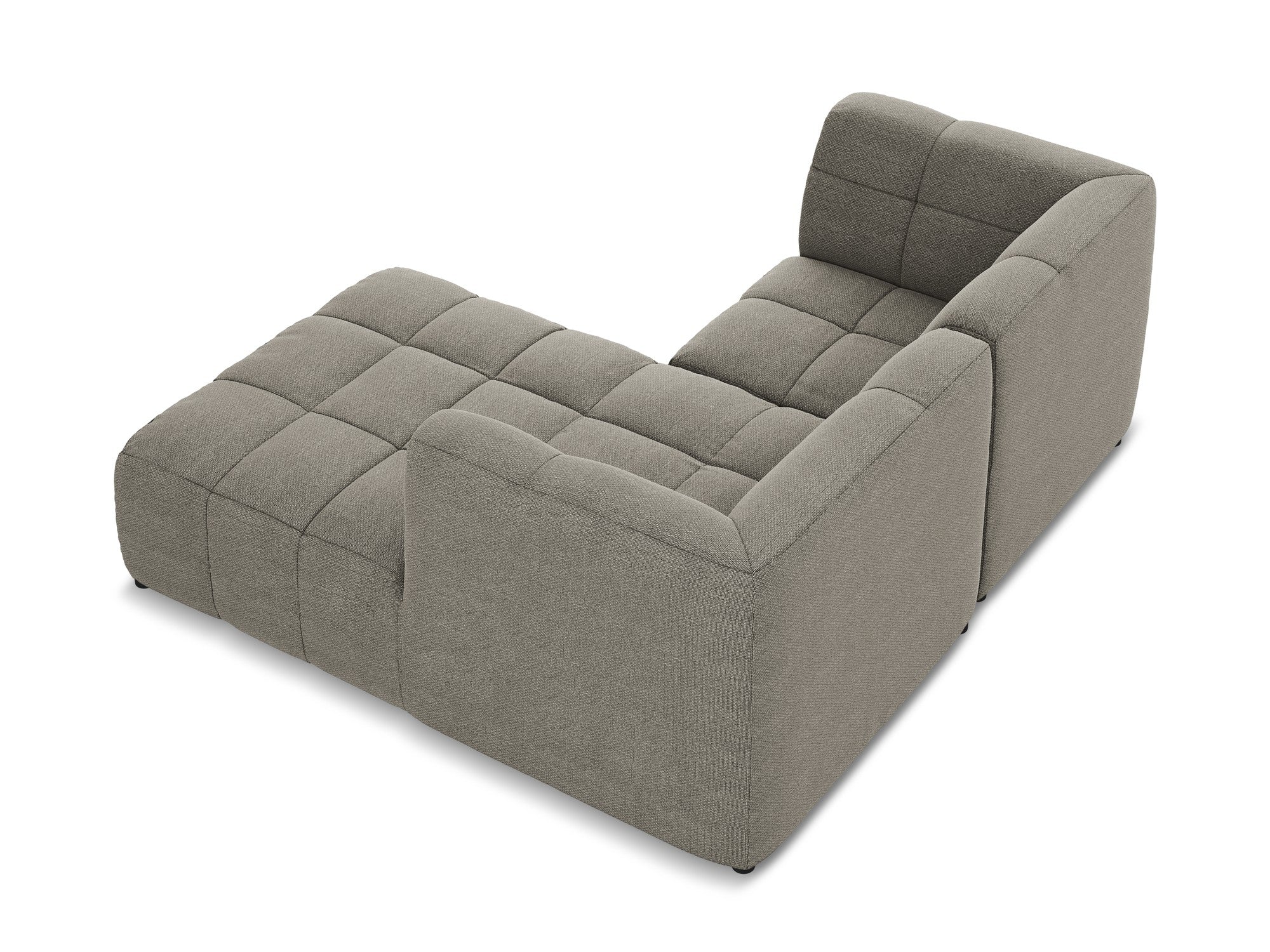 Right-facing modular sofa for 2 people ALOHA gray boucle