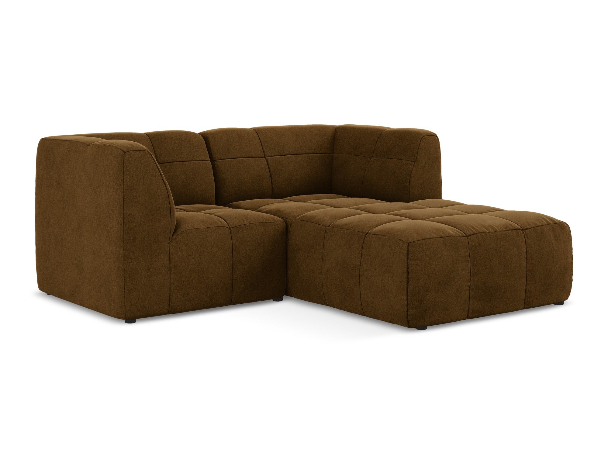 Right-facing velvet modular sofa for 2 people ALOHA mustard